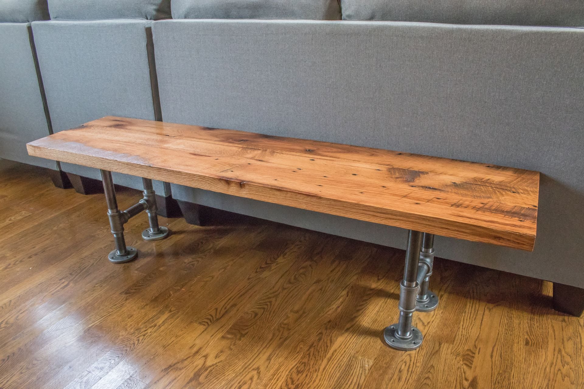 Red Oak Bench | Industrial Bench | Barn Wood Bench 6