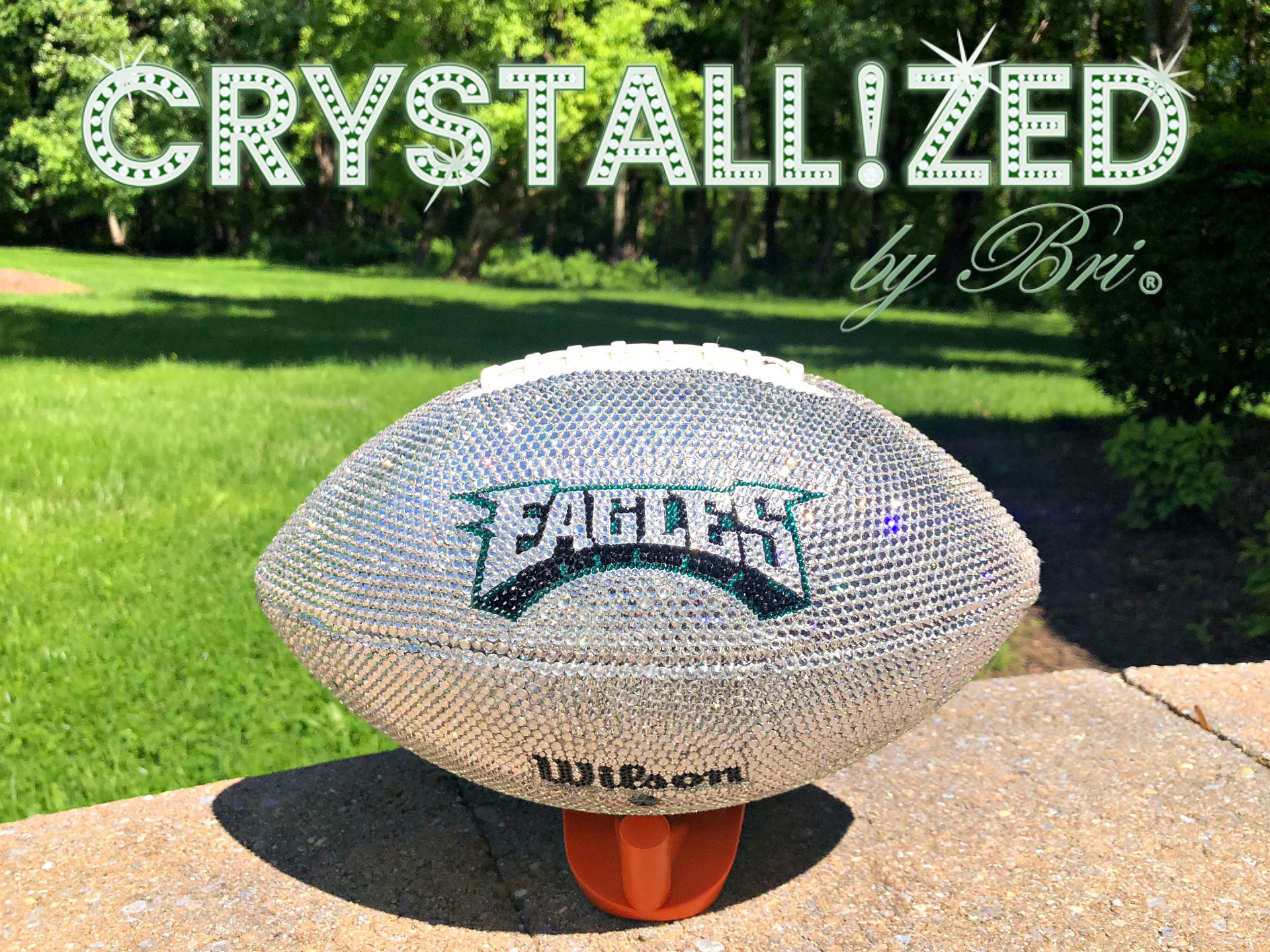 Philadelphia Eagles Crystallized Football Full Size Nfl Bling Genuine European Crystals Bedazzled 4 