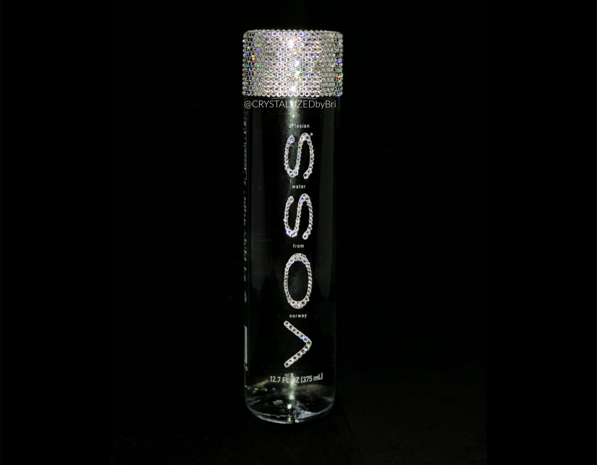 Crystallized Voss Glass Water Bottle Bling Genuine European Crystals Bedazzled 1 