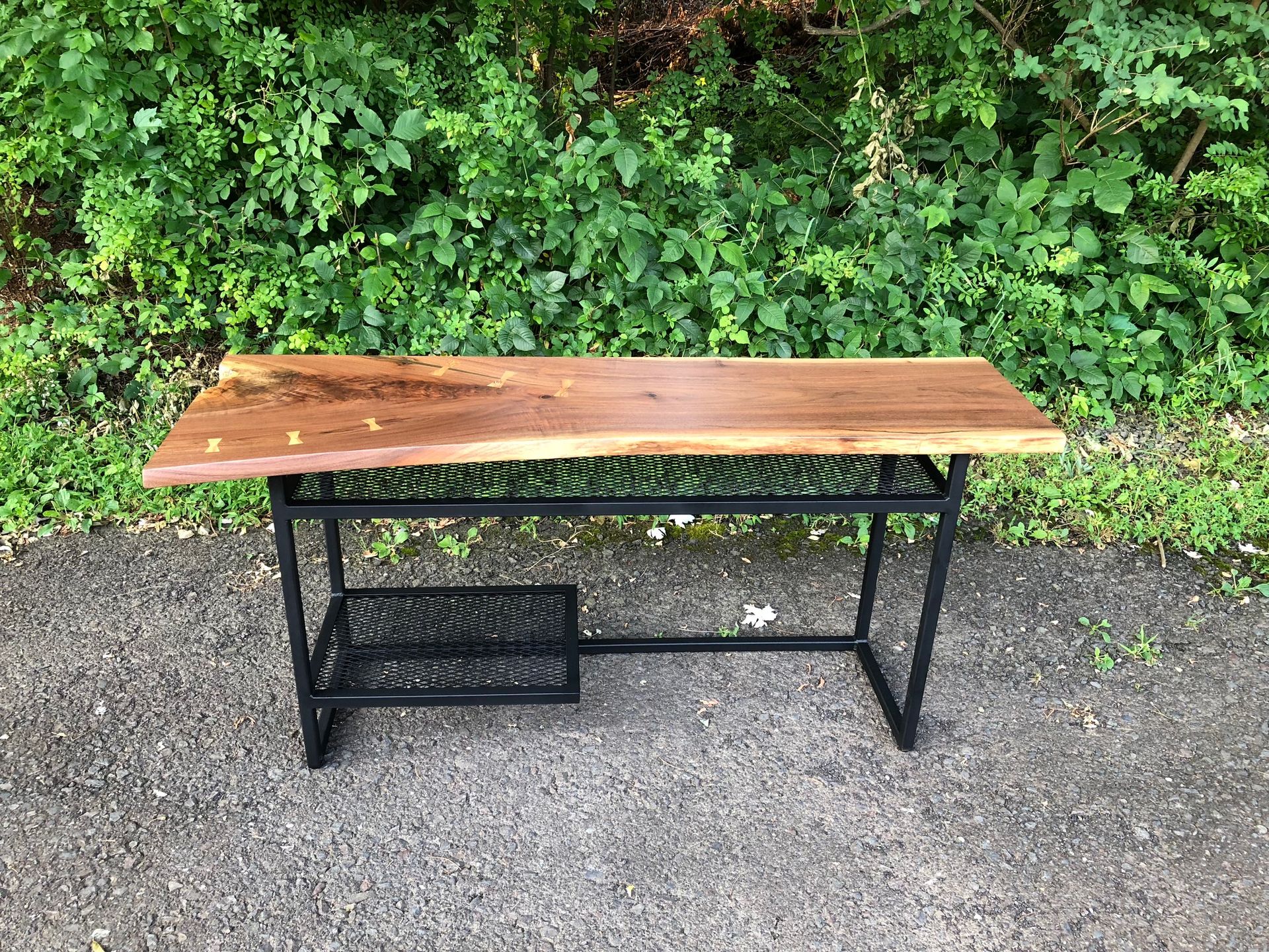 Live Edge Walnut And Welded Steel Desk