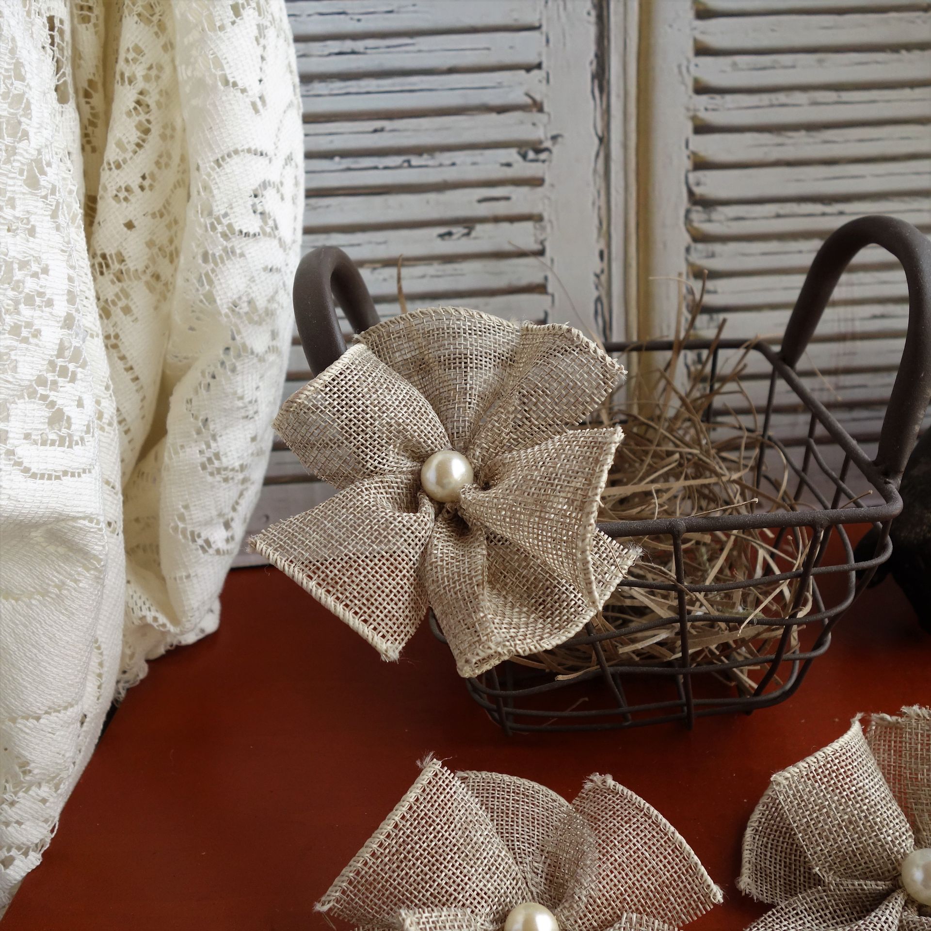 Flowers Farmhouse Flower Accents Burlap Neutral Home Decor Diy Magnets, Accents 2 