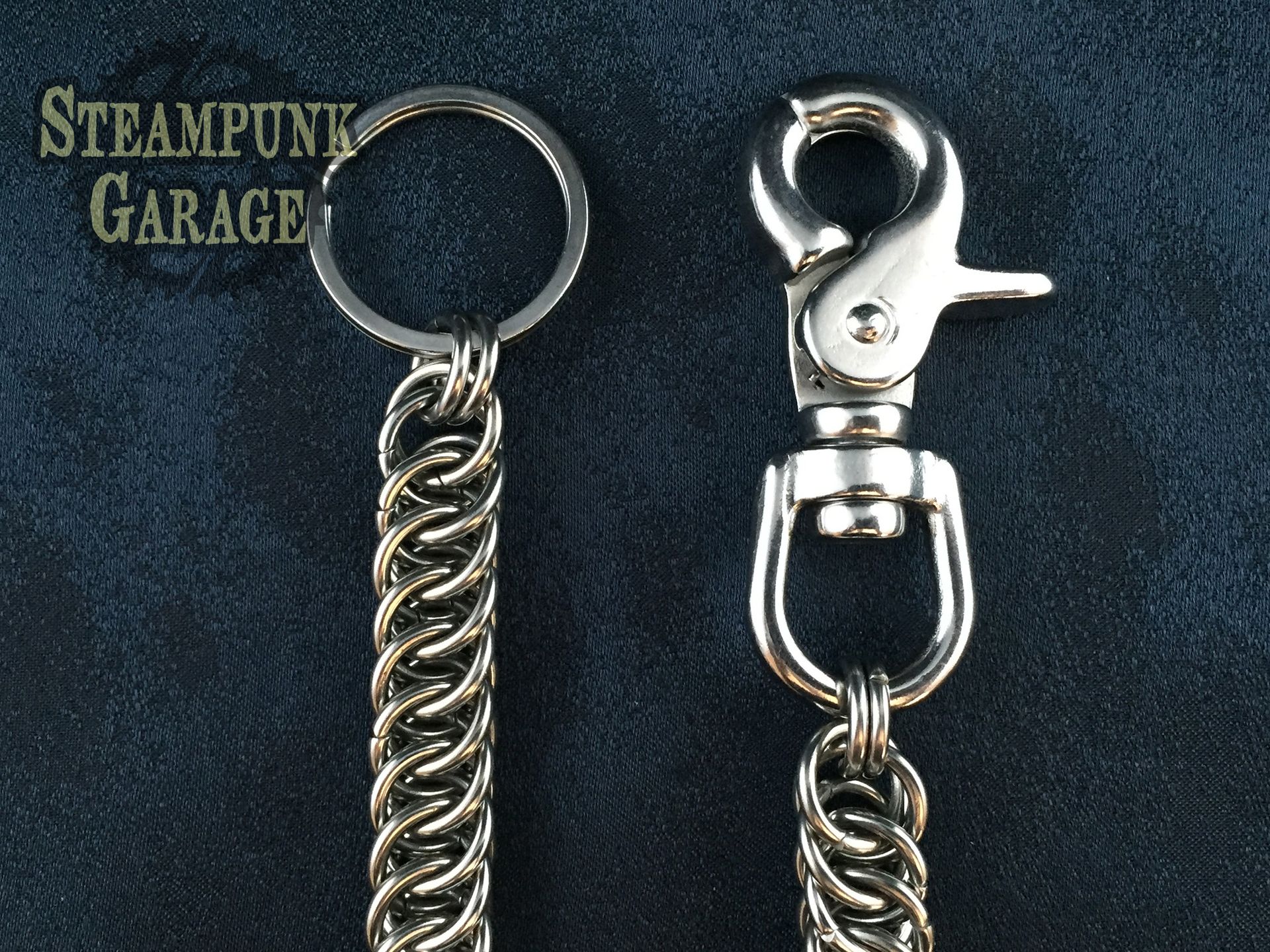 Wallet Chain - Black Or Silver Steel - Heavy Duty Industrial Strength 14 Swg 6 