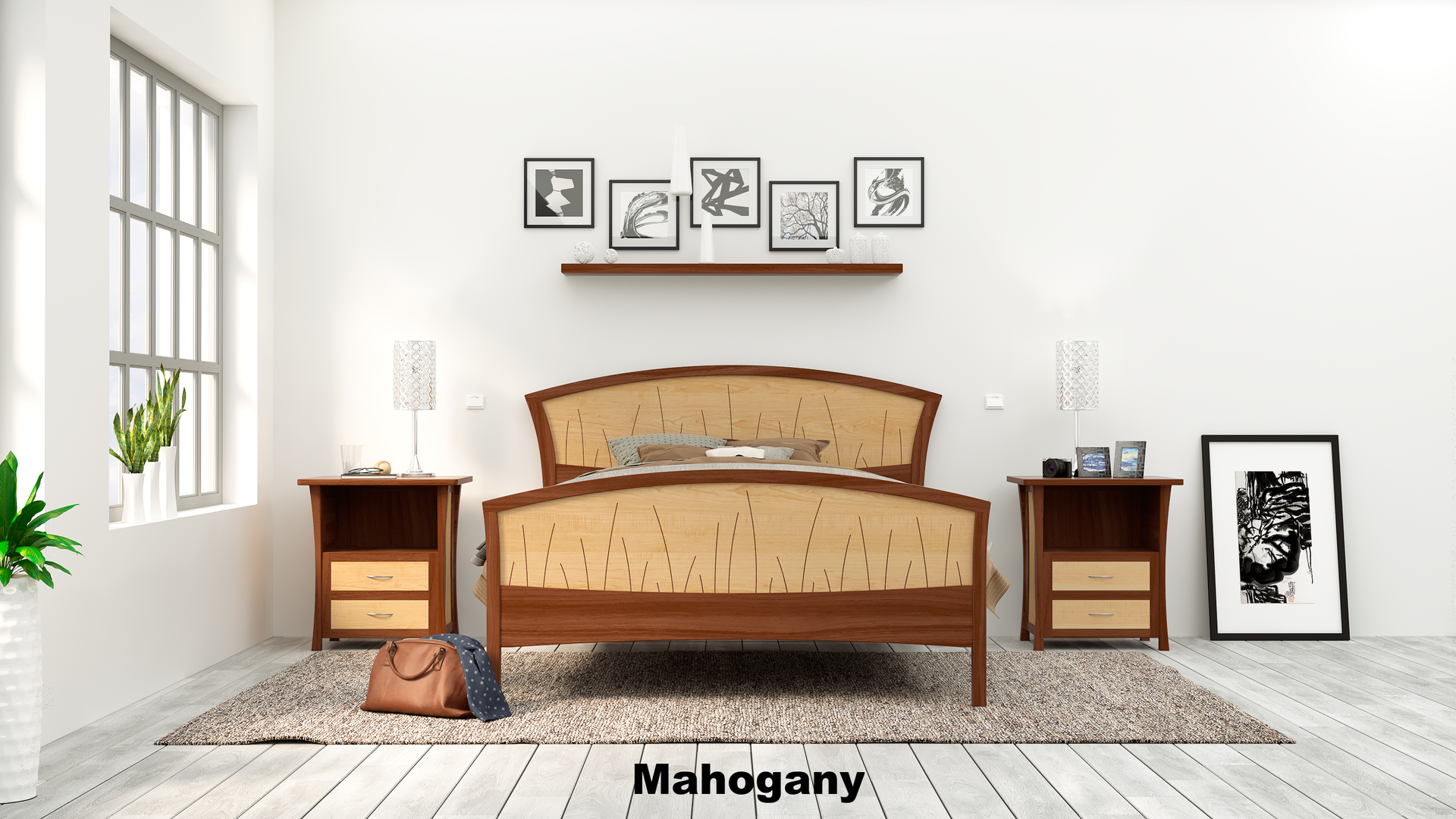 King Size Bed Frame, King Size Headboard, Platform Bed, Handmade Wood Bed, 6