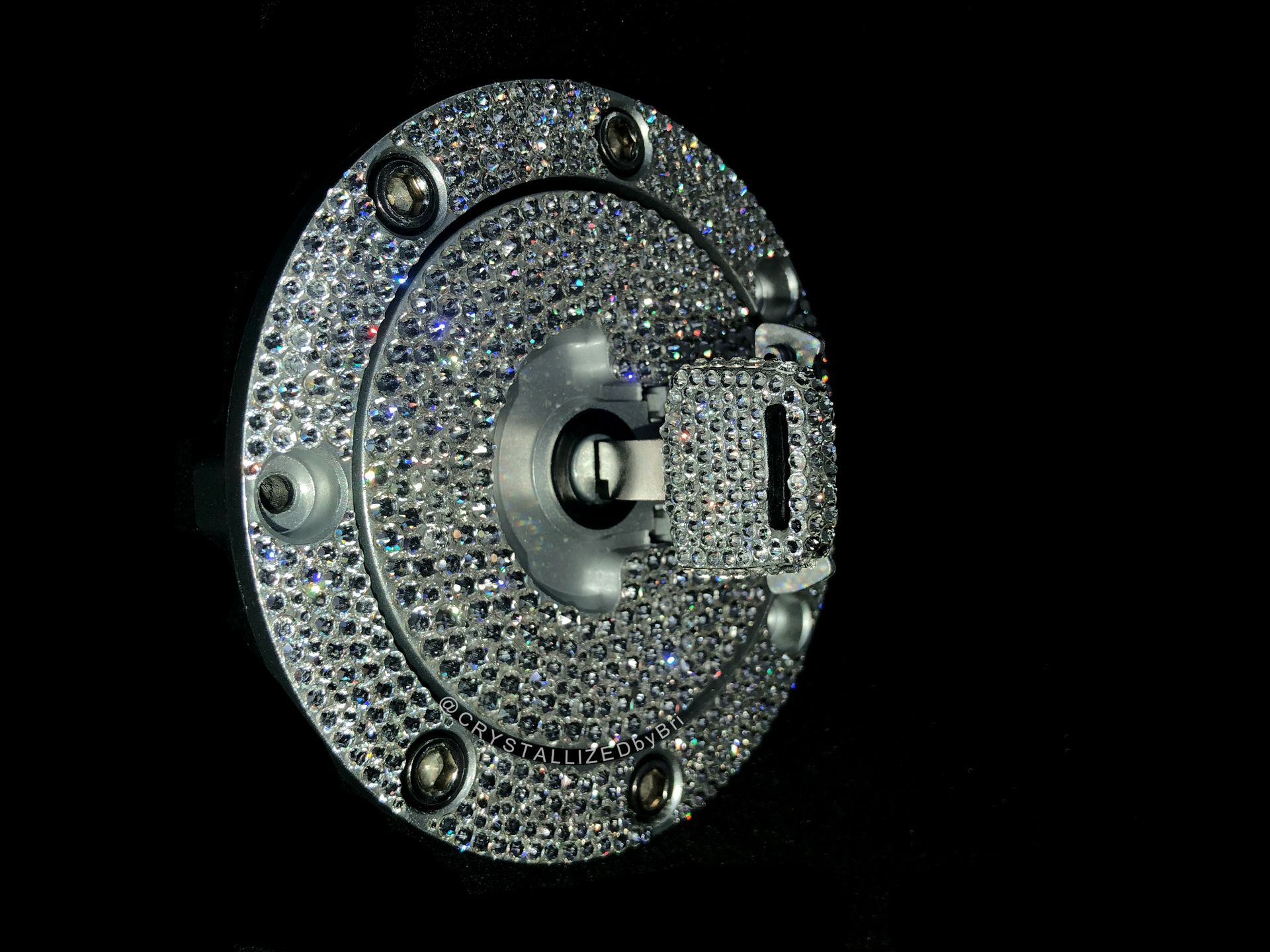 Crystallized Bike Motorcycle Fuel Gas Tank Cover Locking Bling European Crystals Bedazzled 2