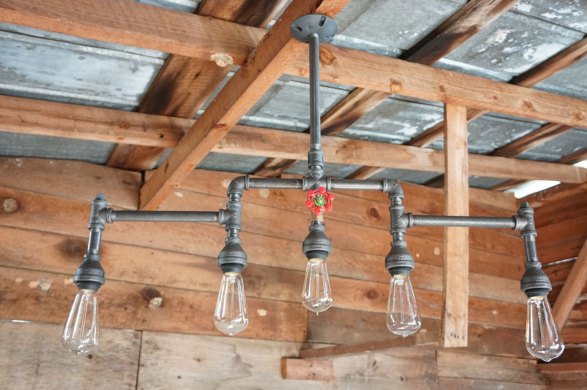 Canton Brass Water Valve Pendant Light 3 