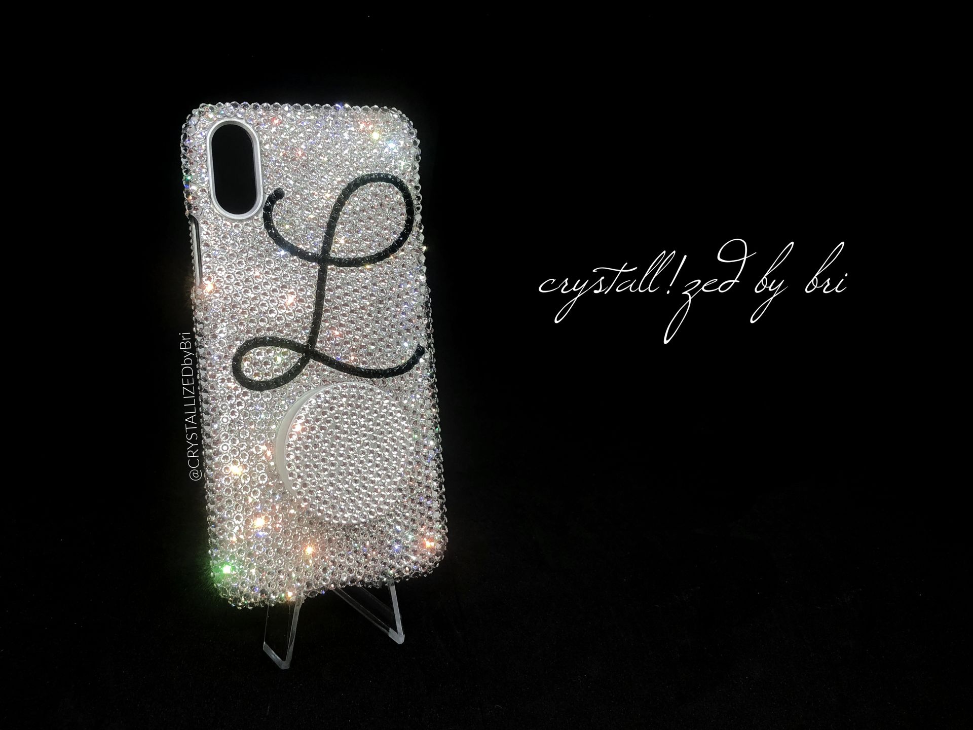 Custom Initial Crystallized Iphone Case Any Model Cell Phone Bling European Crystals Bedazzled 2