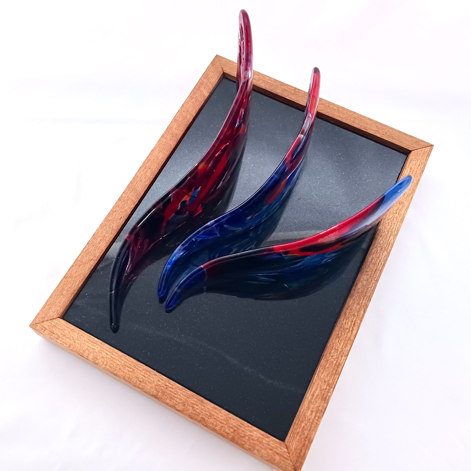 Abstract Fused Glass Sculpture Featuring Handmade Glass - Ebb and Flow 6 