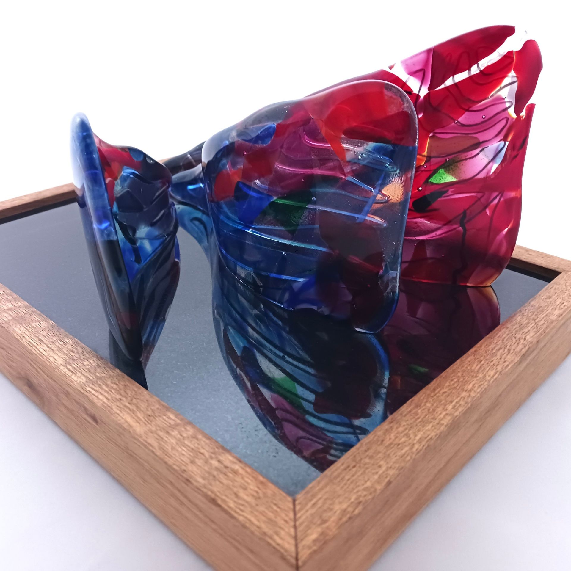 Abstract Fused Glass Sculpture Featuring Handmade Glass - Ebb and Flow 3 