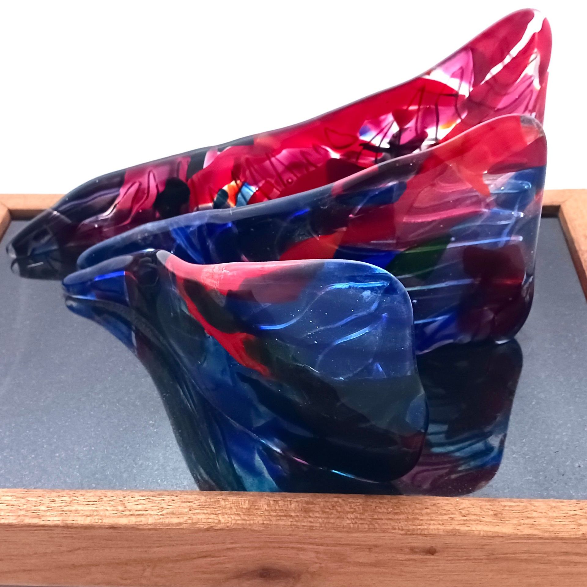 Abstract Fused Glass Sculpture Featuring Handmade Glass - Ebb and Flow 4 