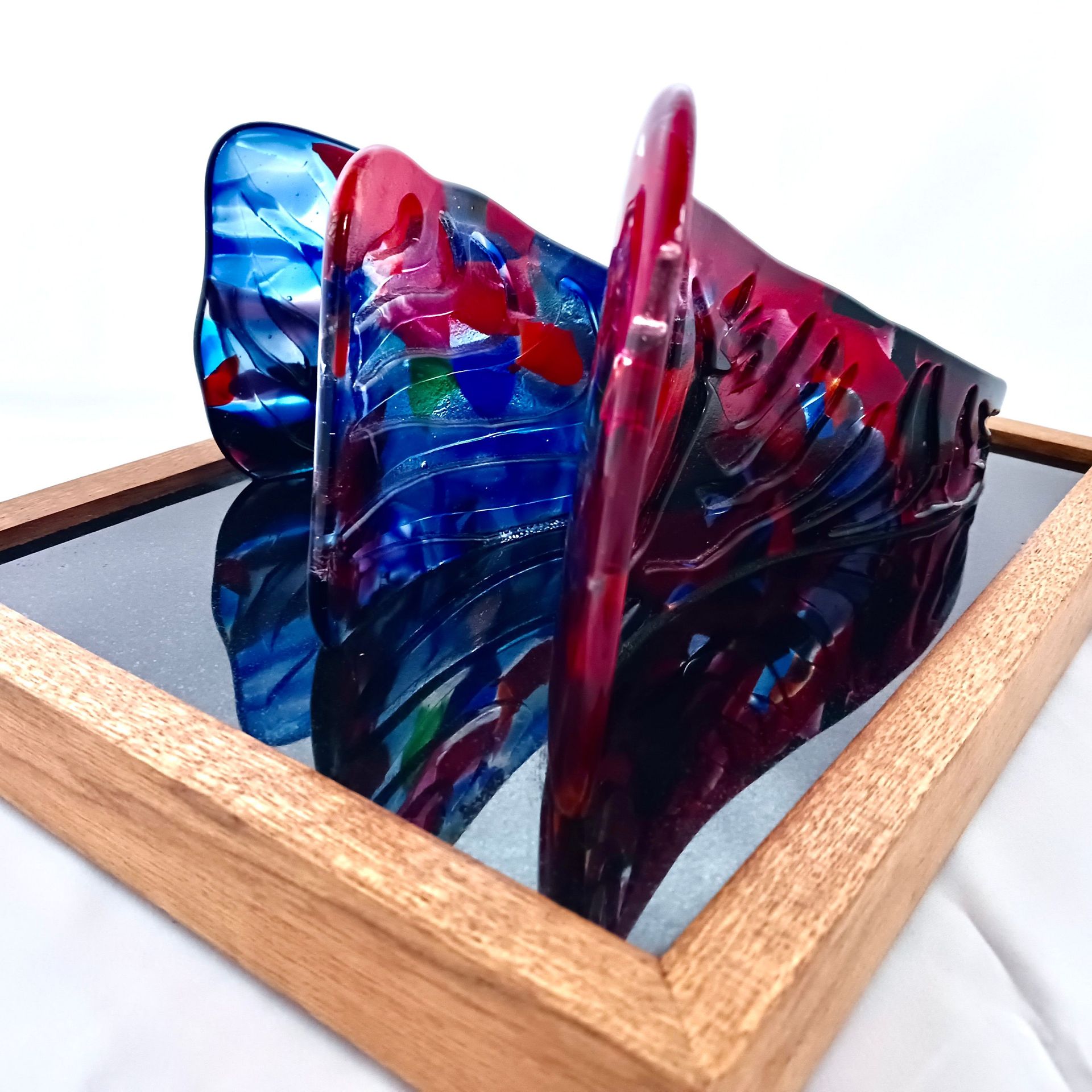 Abstract Fused Glass Sculpture Featuring Handmade Glass - Ebb and Flow 2 