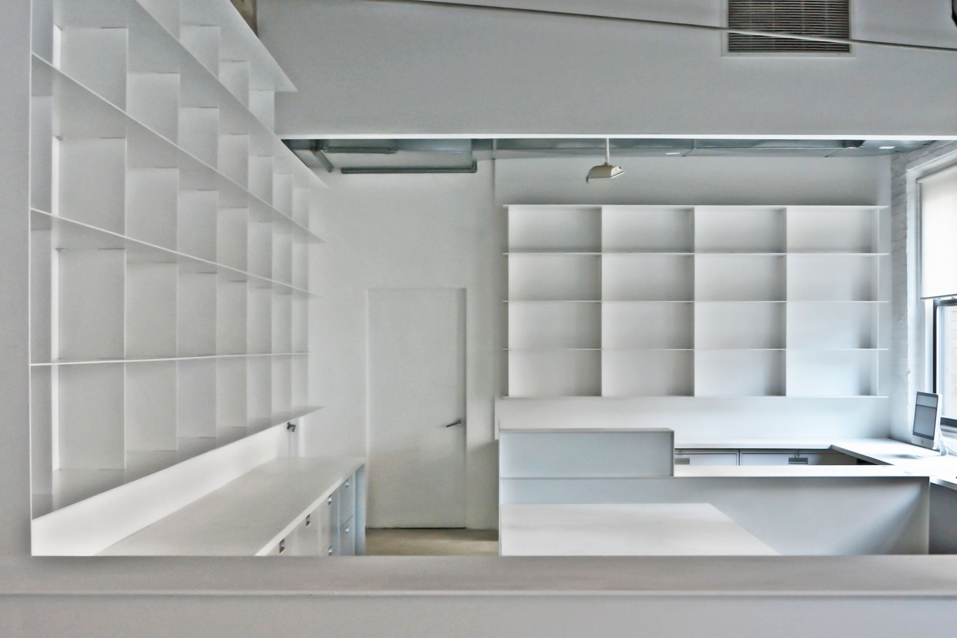 Minimal White Powder-Coated Steel Desks And Conference Table 4