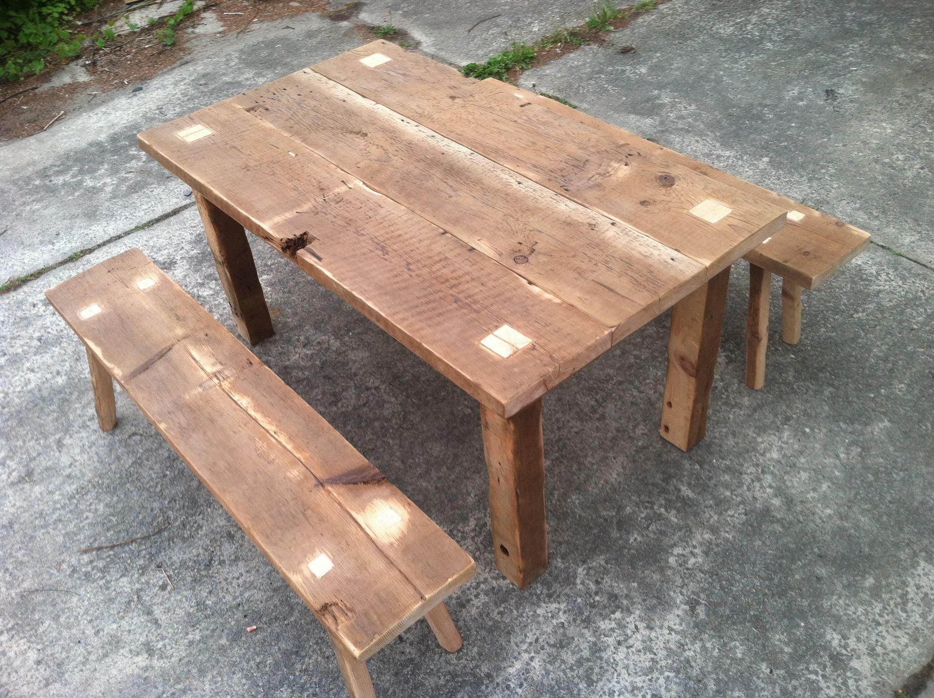 Trinity Beam Dining Table & Bench Set 1 
