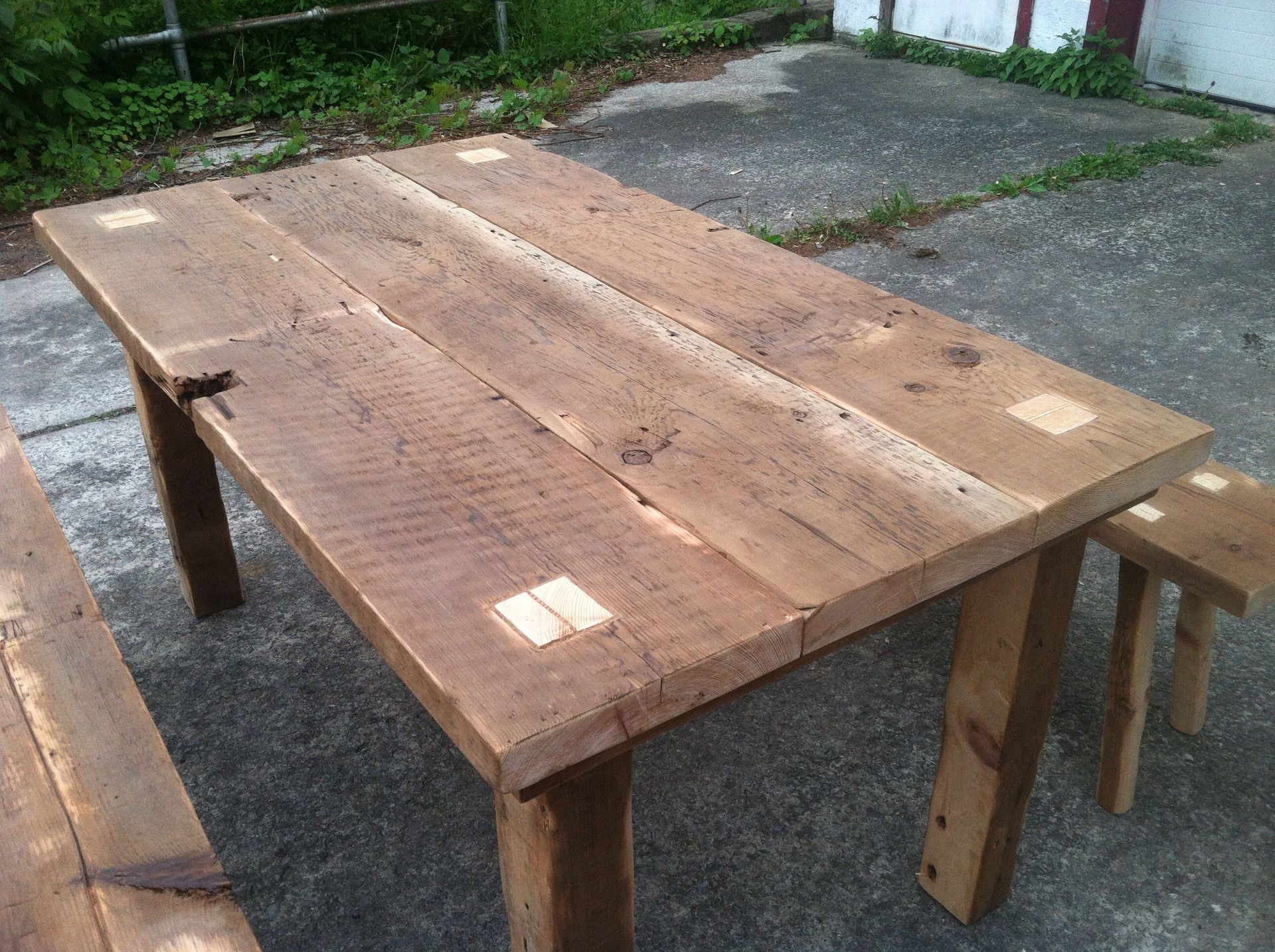 Trinity Beam Dining Table & Bench Set 3 