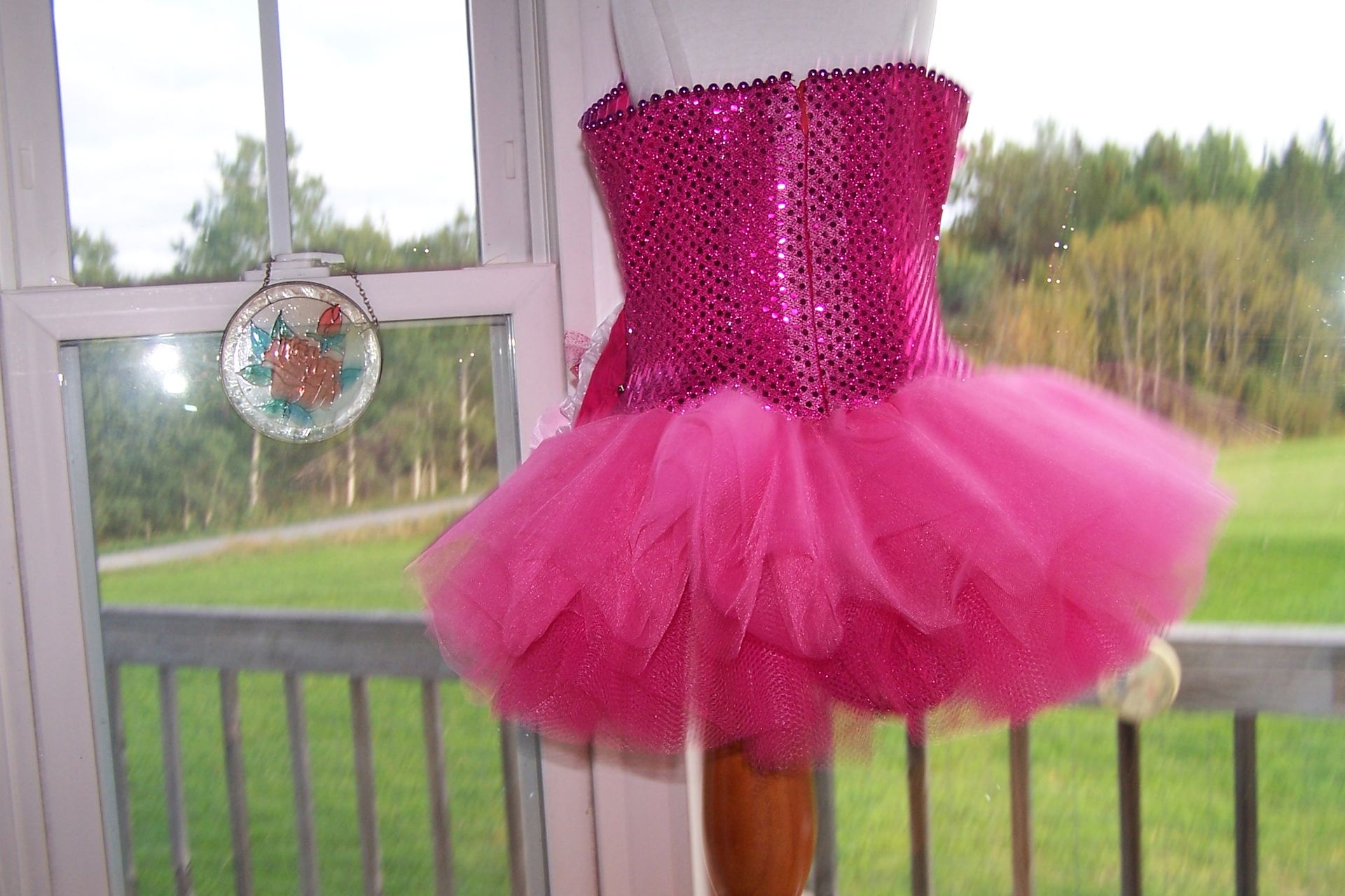 Hot Pink Girls Sequin Tutu Dance Costume 3 