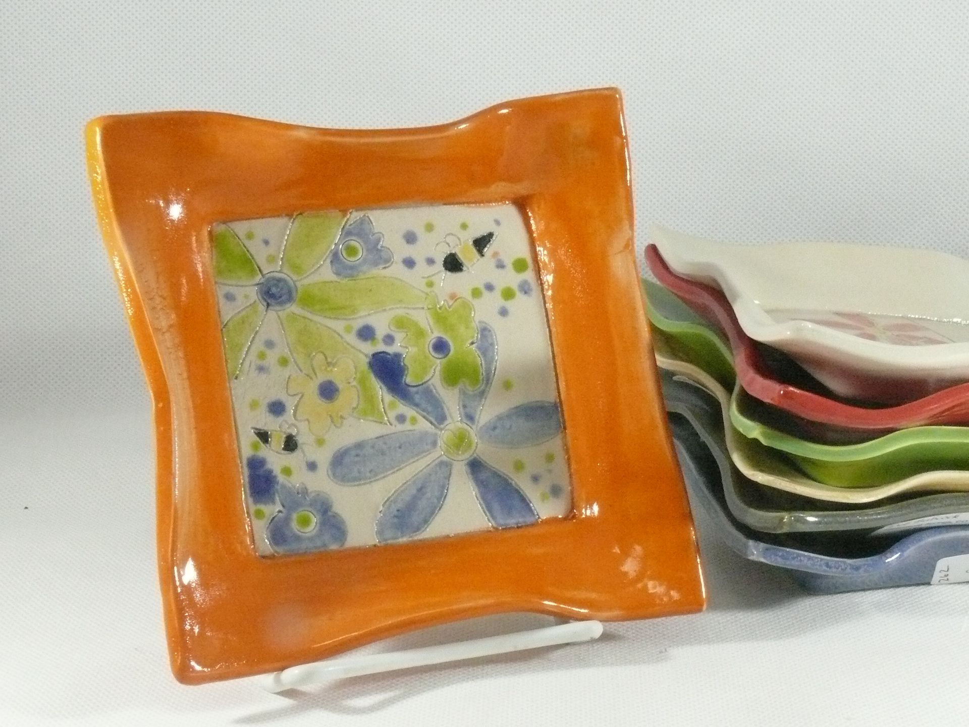 Set Of Two: 6" Square Plates For Tapas, Snacks, Salad