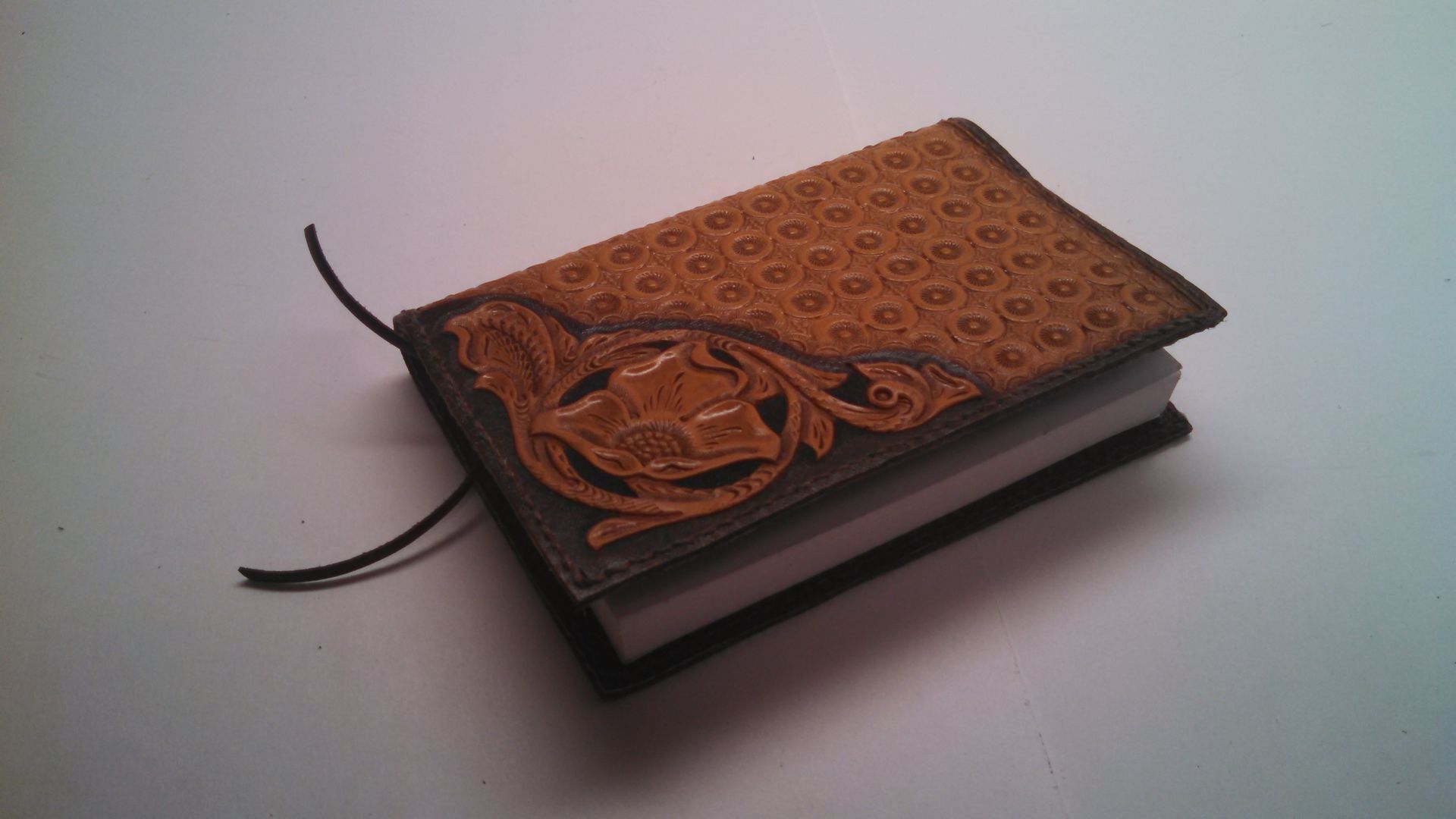 Hand Carved Leather Pocket Sized Big Book Cover