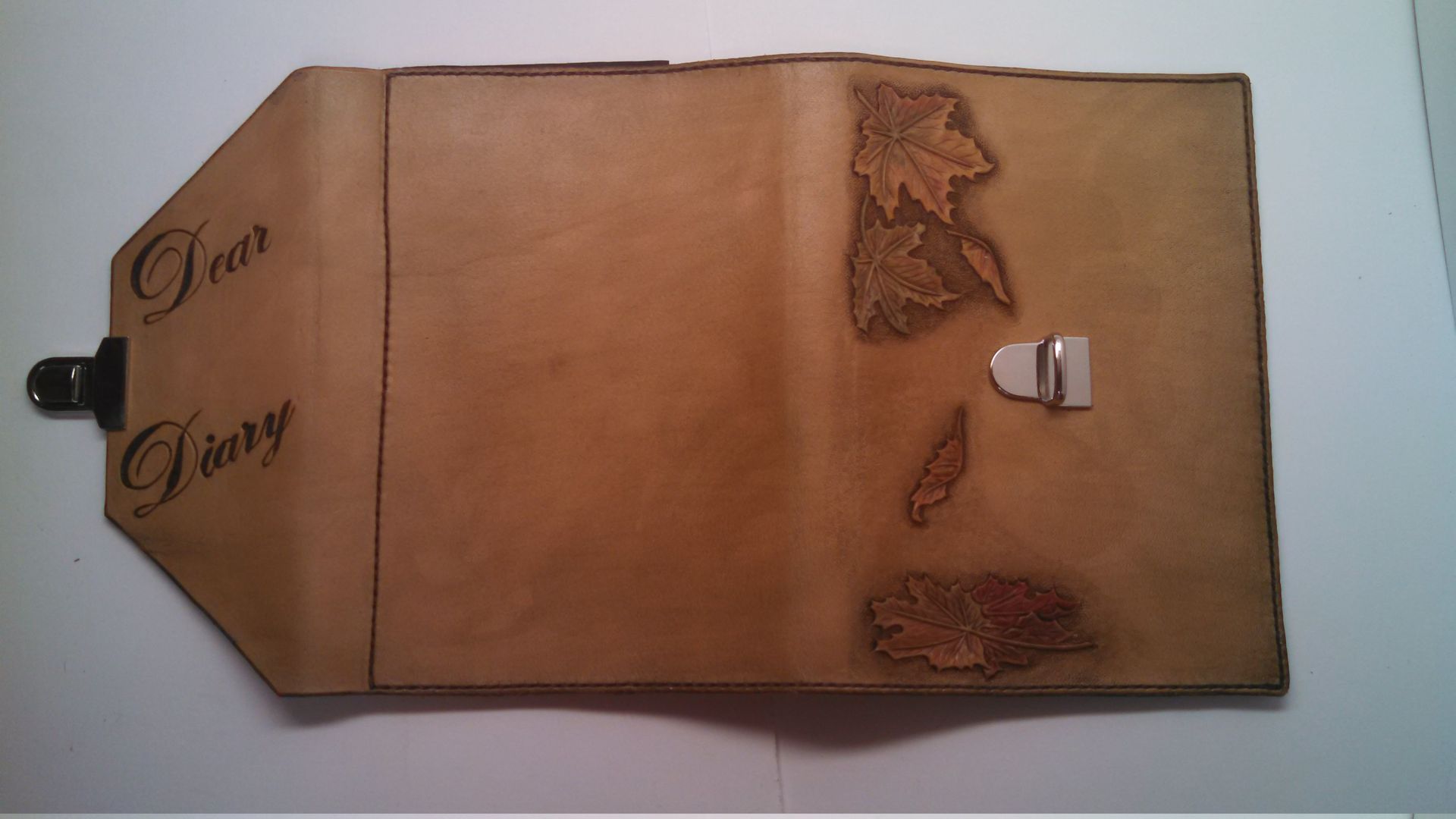 Leather Maple Leaf "Dear Diary" Journal Cover 3 