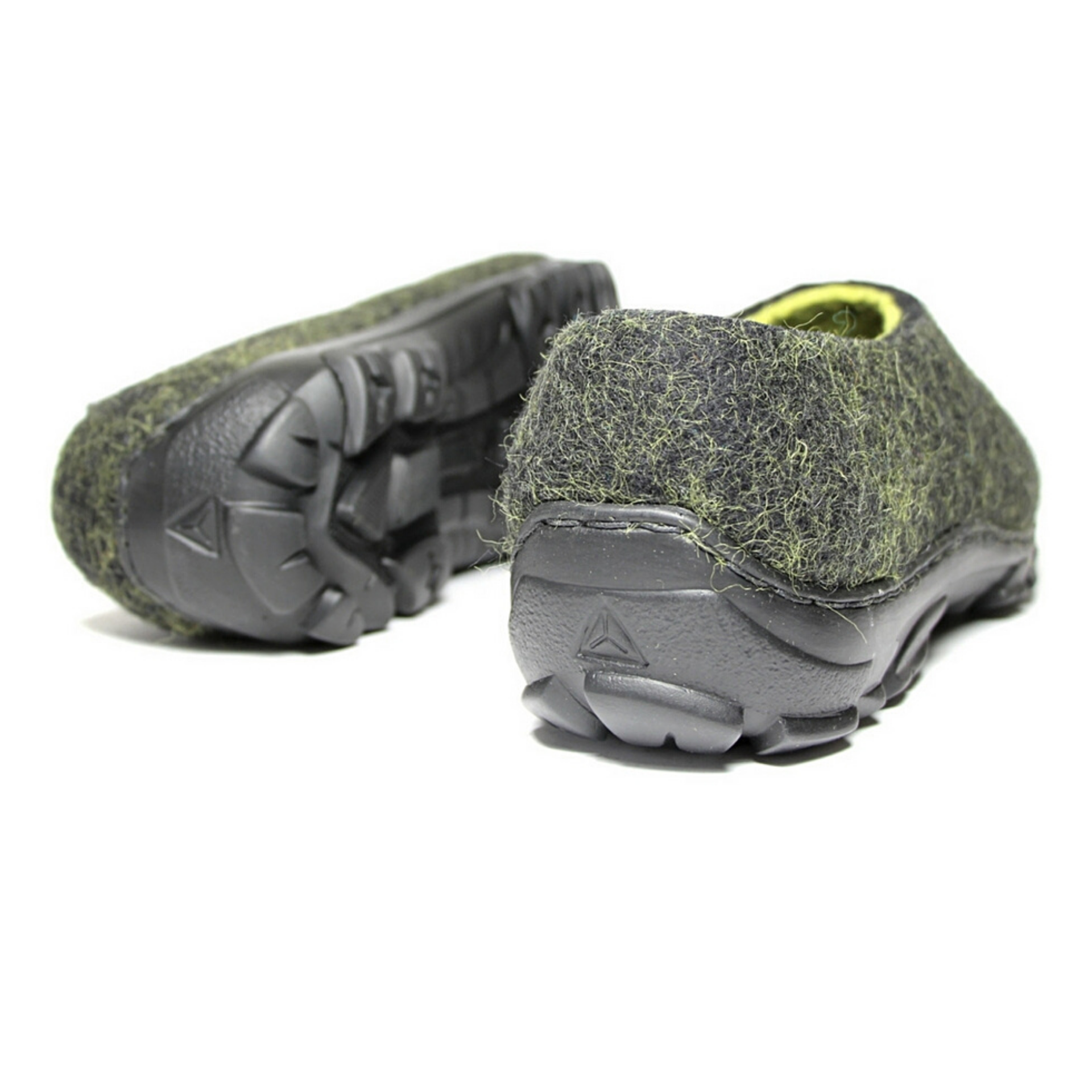 Mens Felted Shoes Travel Black Lime 4