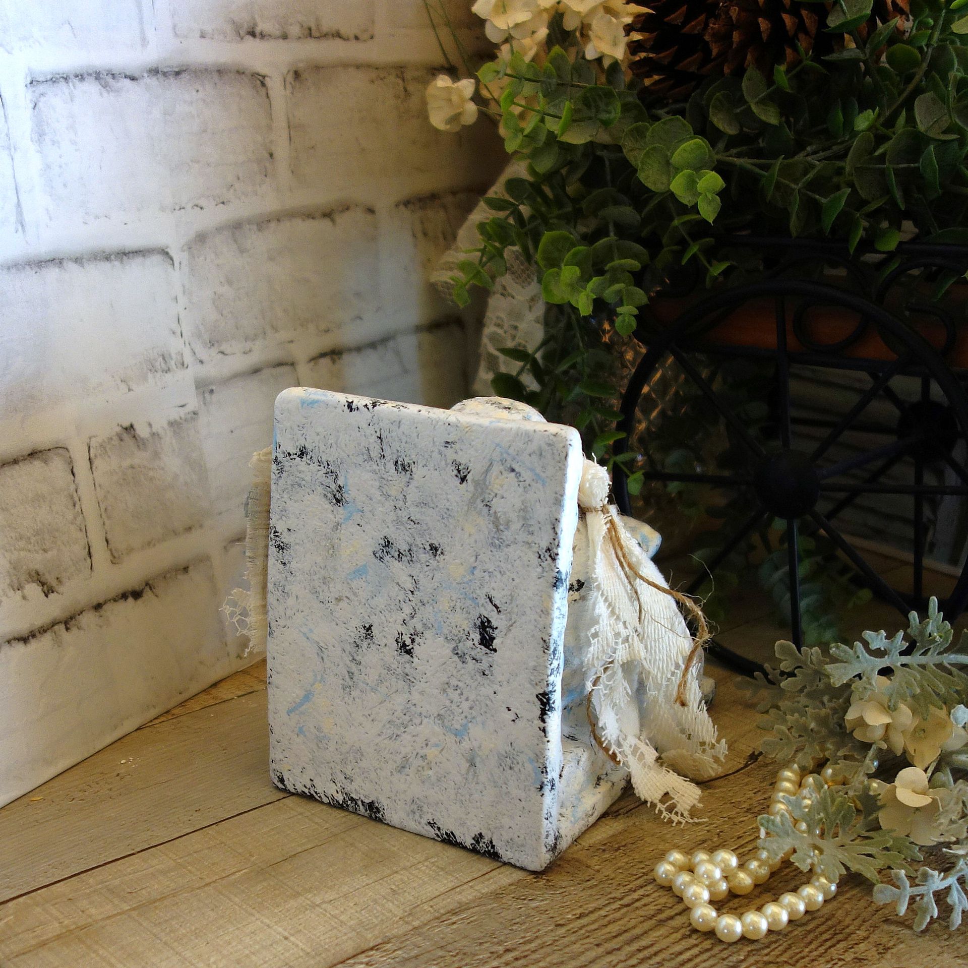 Shabby Chic Songbird Door Stop Doorstop Bluebird Bookend Chippy Paint Bird Decor 4 