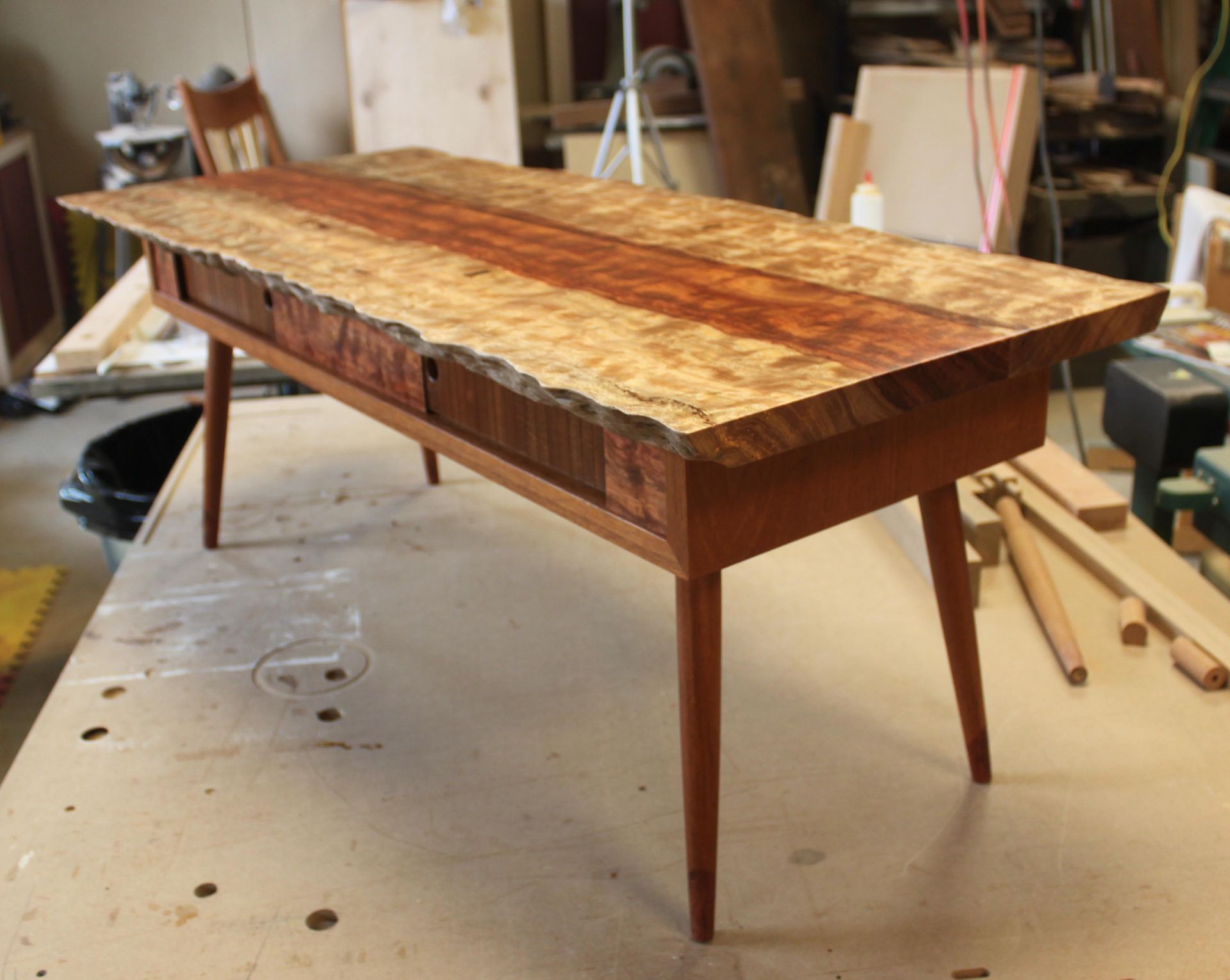 Live Edge Midcentury Modern Coffee Table
