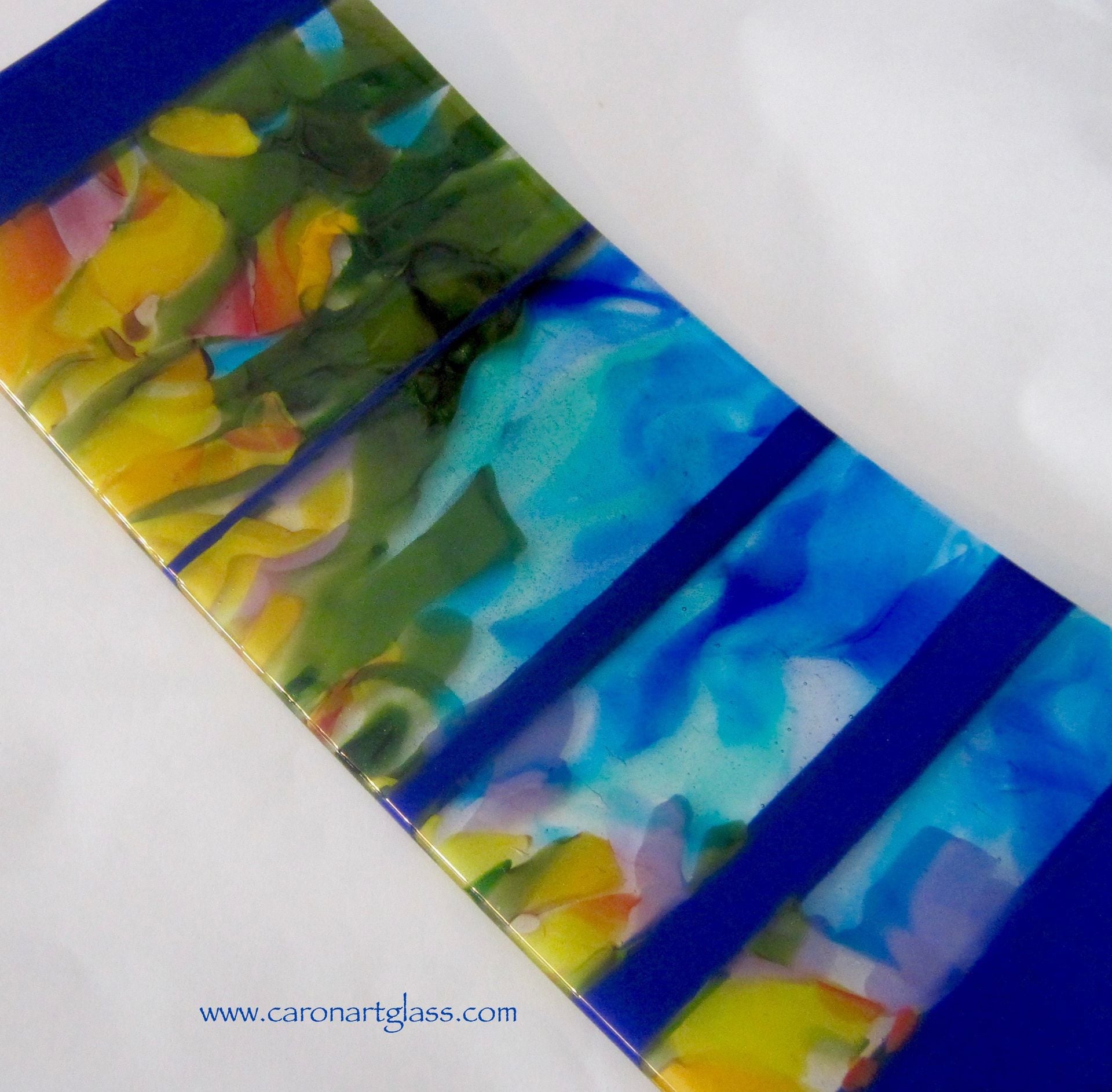 Modern Coastal Fused Glass Serving Platter Featuring Handmade Glass - Big Sur 2