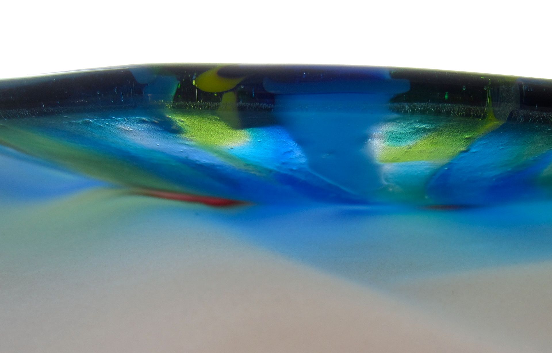 Abstract Fused Glass Platter Featuring Handmade Glass - Starburst 5 
