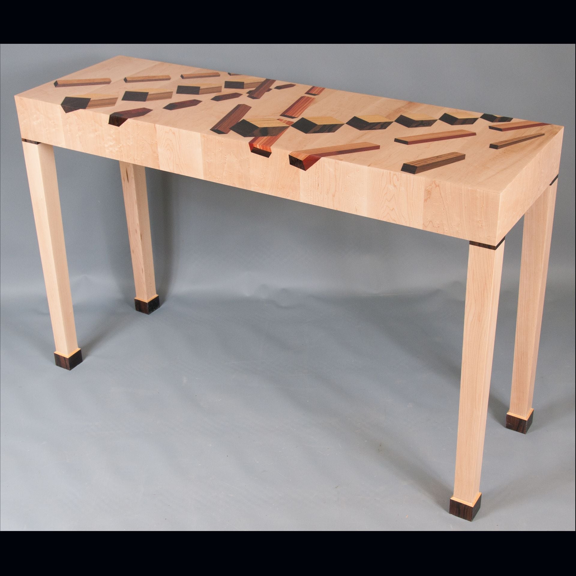 Abstract Illusionism In Furniture™ Exotic Wood Console Table