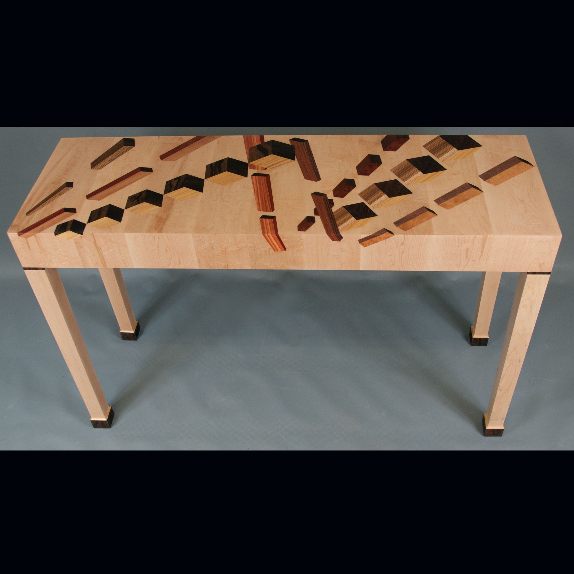 Abstract Illusionism In Furniture™ Exotic Wood Console Table 6
