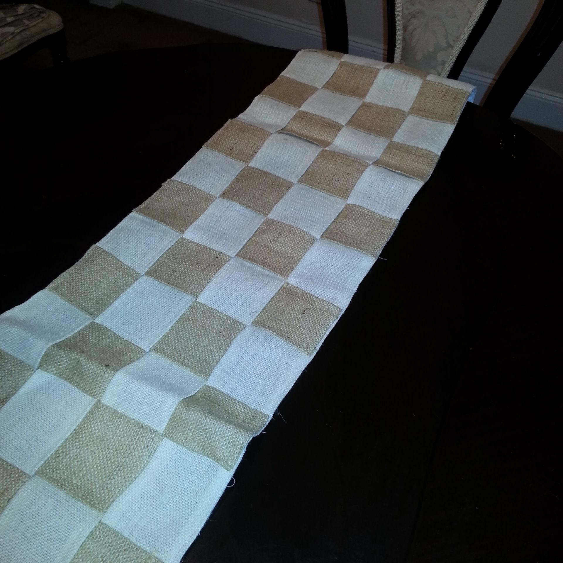 Burlap Table Runner - Neutral & Cream