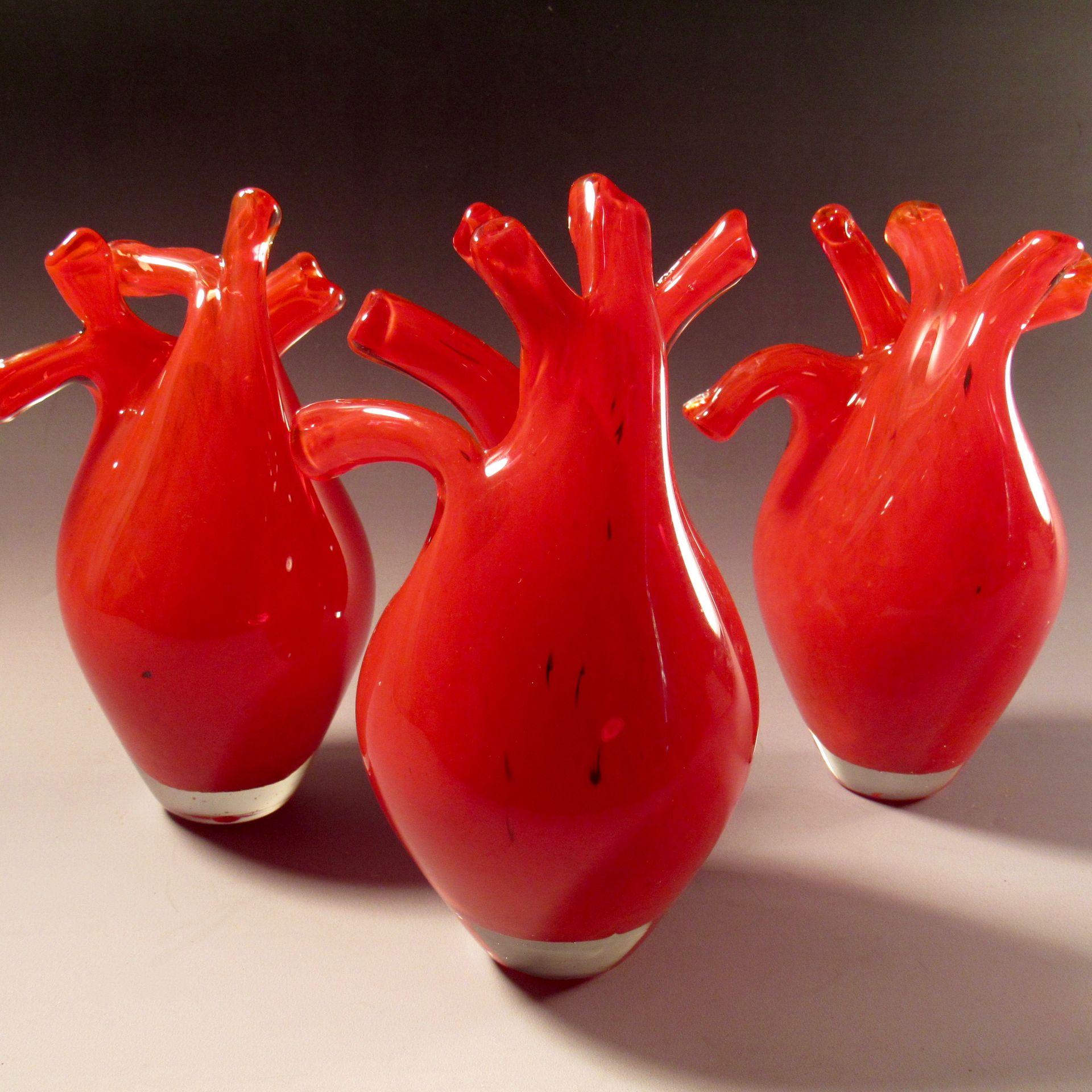 Blown Glass Anatomical Hearts