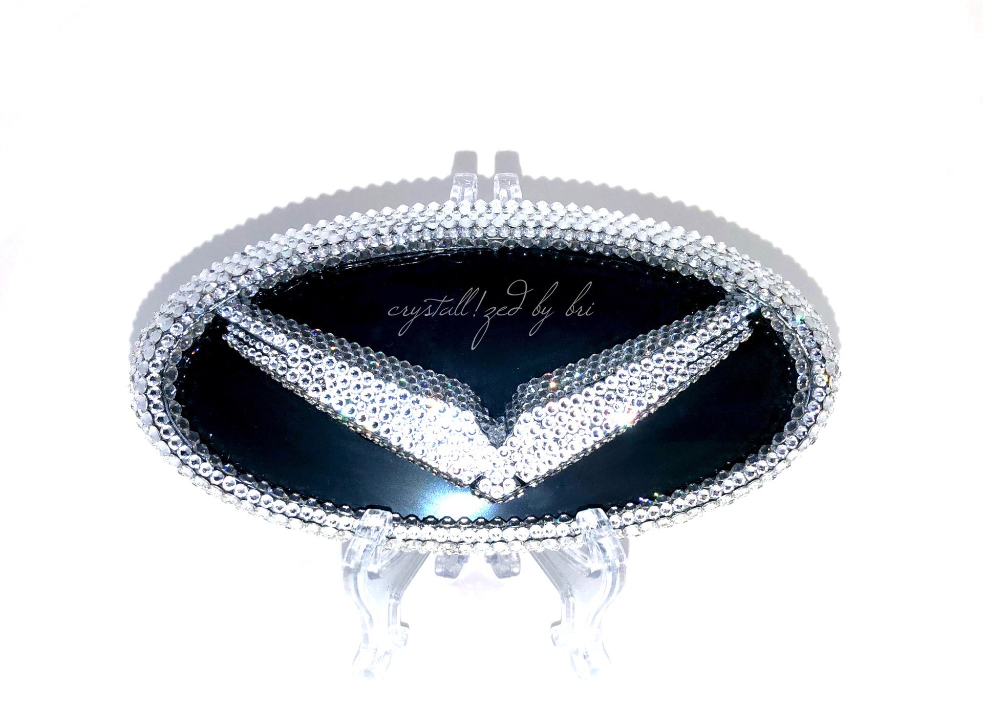 Hyundai Veloster Crystallized Car Rear Emblem Bling Genuine European Crystals Bedazzled 2