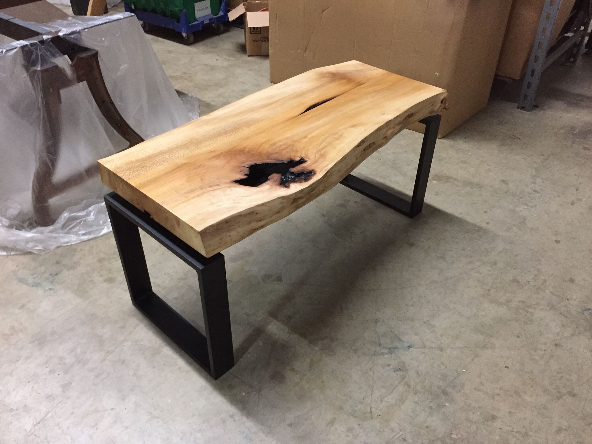 Custom Live Edge Coffee Table With Floating Legs 3 