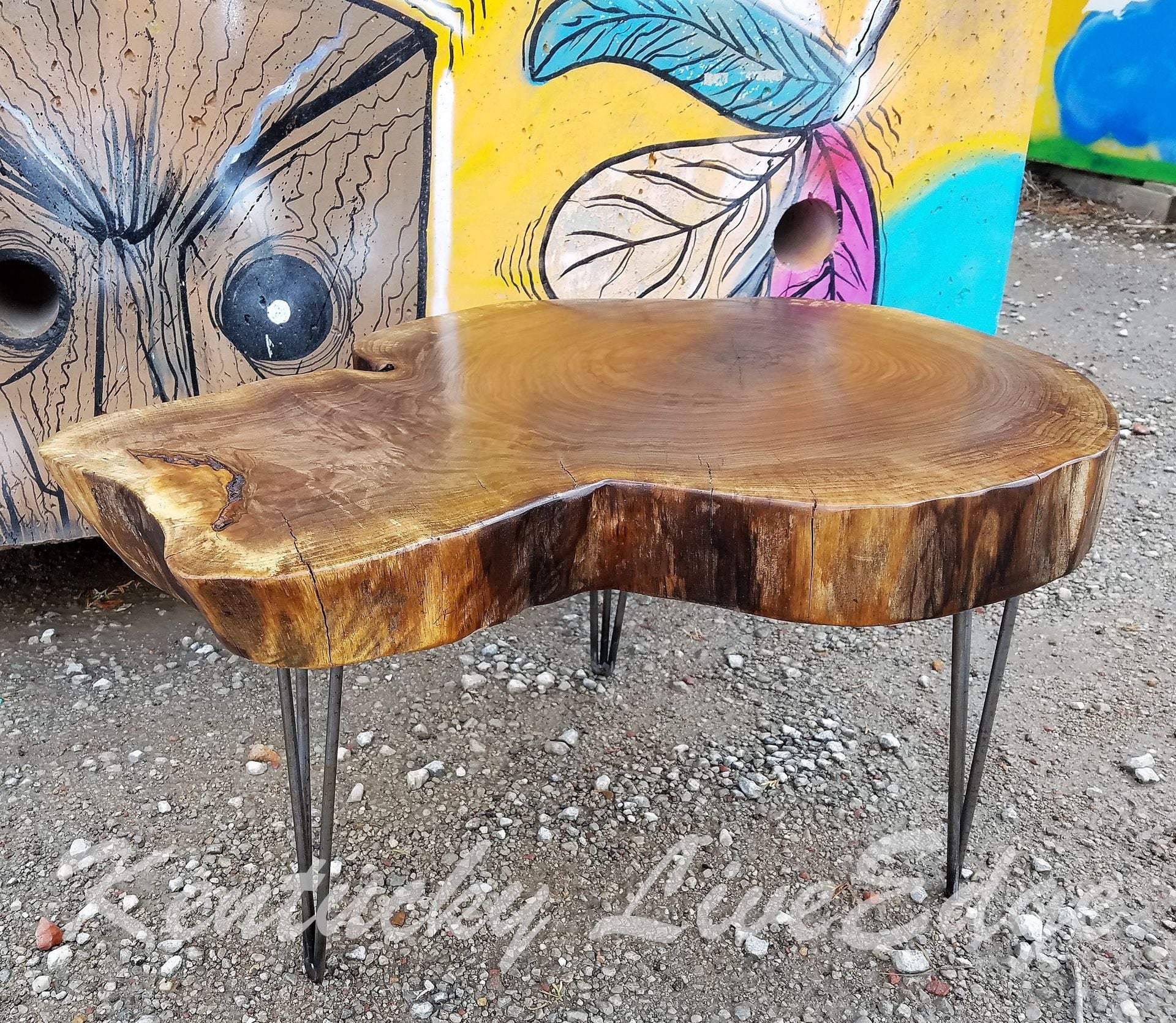 Natural Wood Table- Live Edges- Log Table- Log Furniture- Round Table- Rustic- Coffee Table 4 