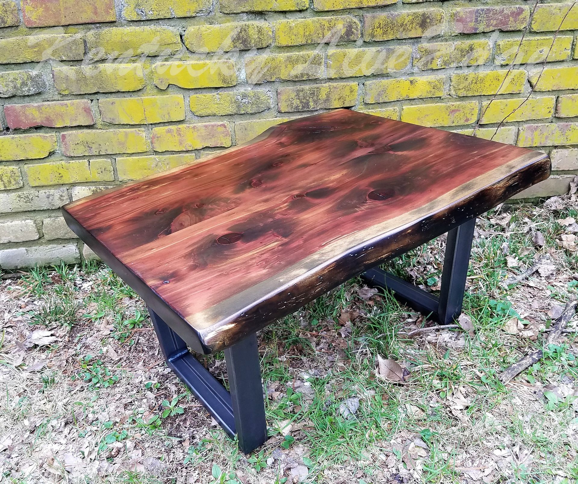 Rustic Coffee Table- Industrial Coffee Table- Live Edge Coffee Table- Distressed Wood 2 