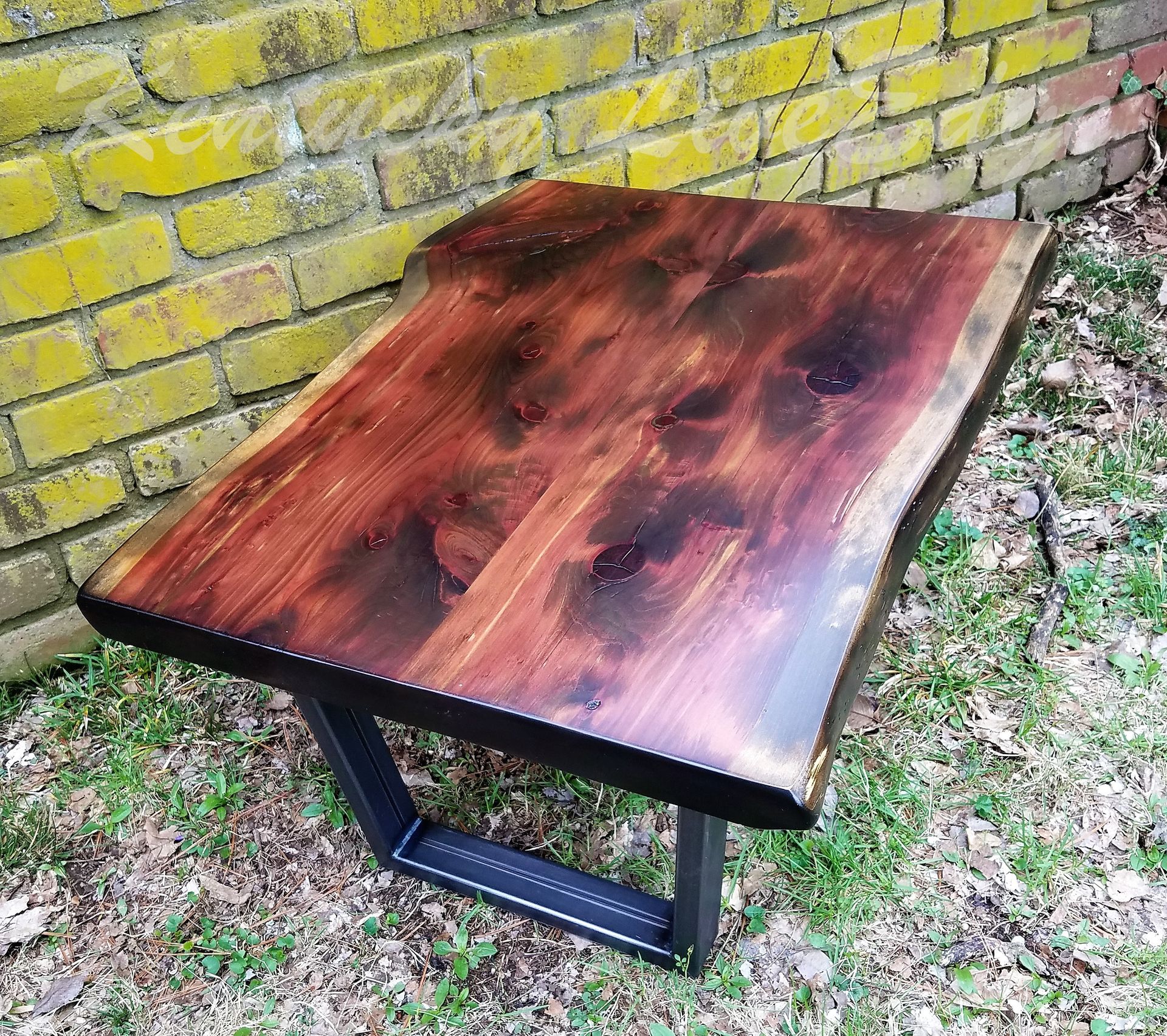 Rustic Coffee Table- Industrial Coffee Table- Live Edge Coffee Table- Distressed Wood 5 