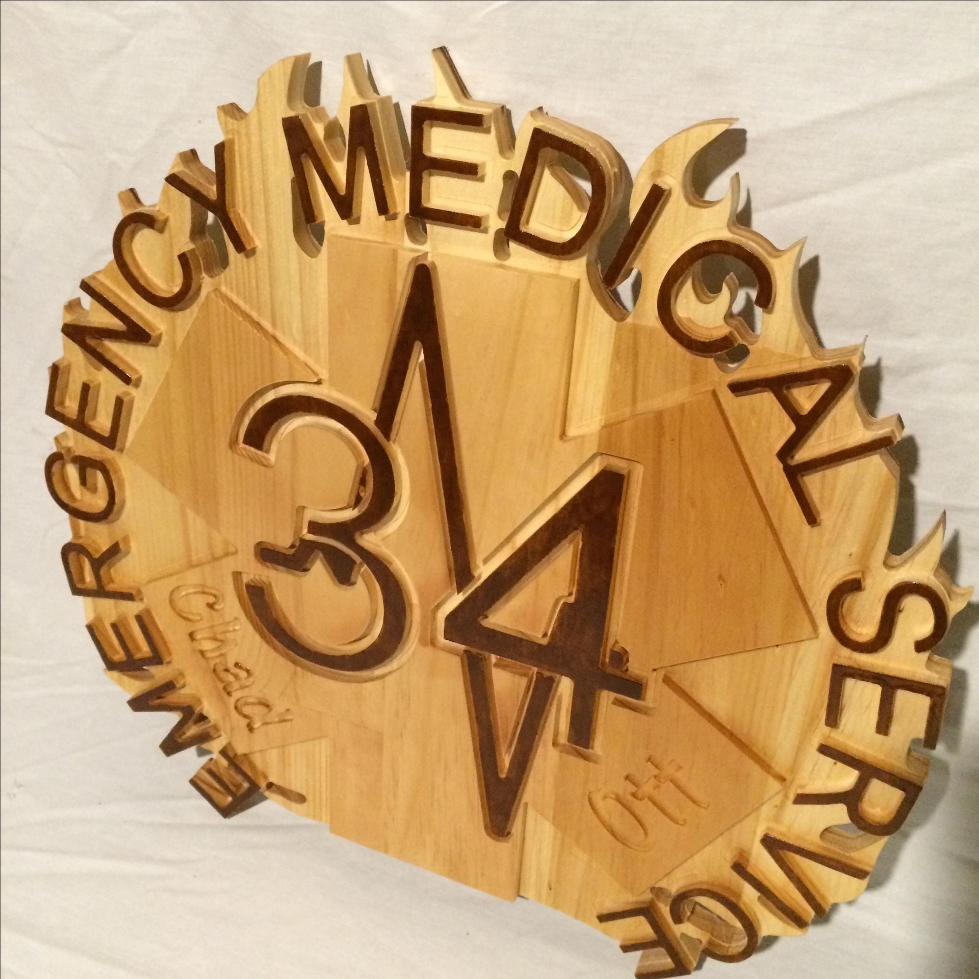 Ems Personalized Art Plaque With Engraved Name Wood Carving Sign 4 
