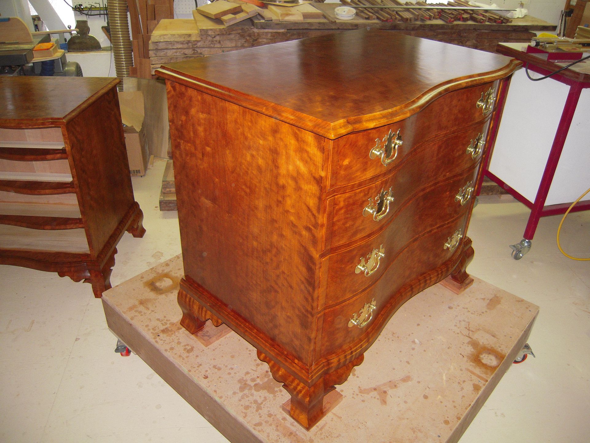 Chest, Oxbow, 4 Drawers, Curly Cherry 6