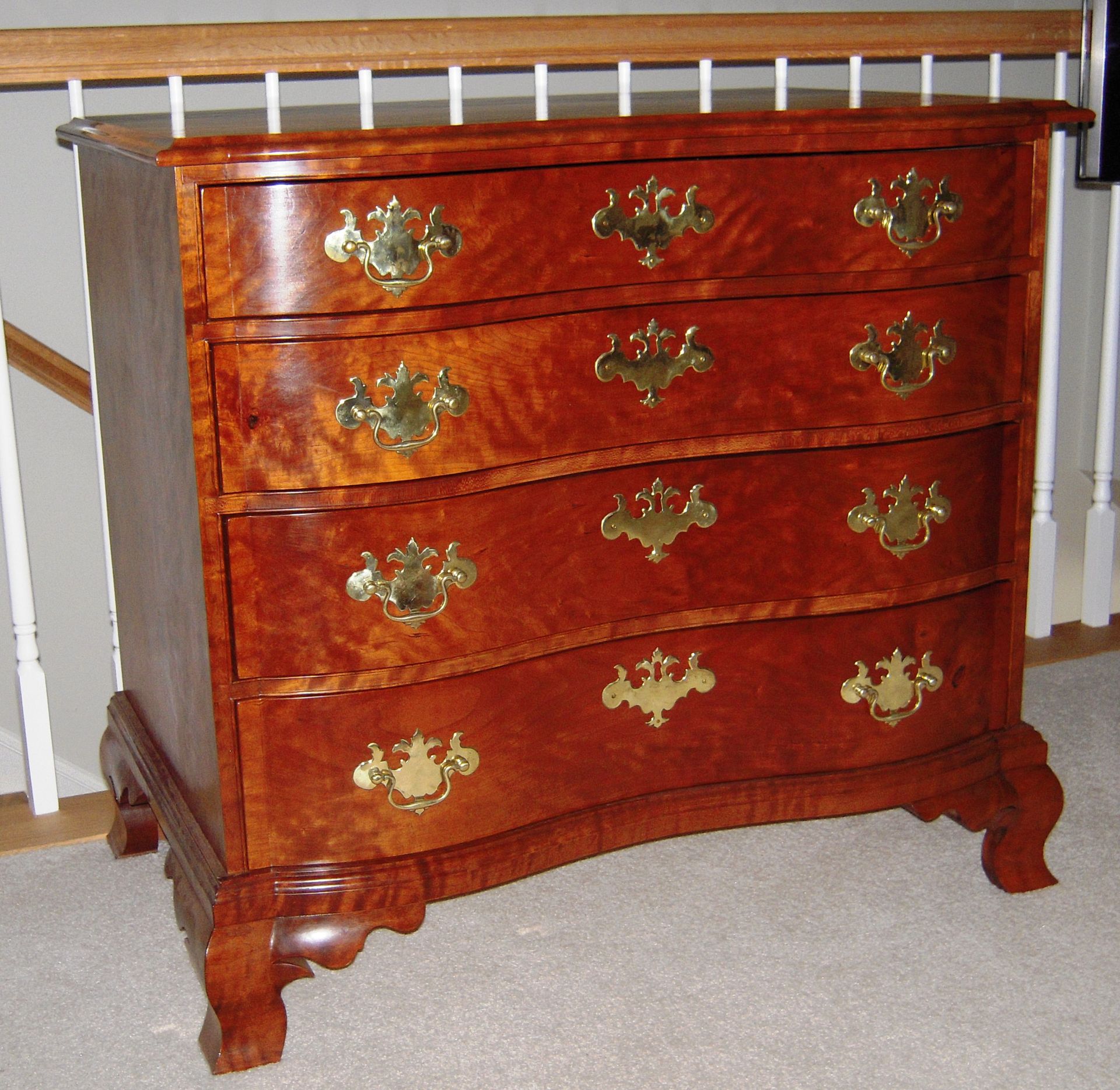 Chest, Oxbow, 4 Drawers, Curly Cherry