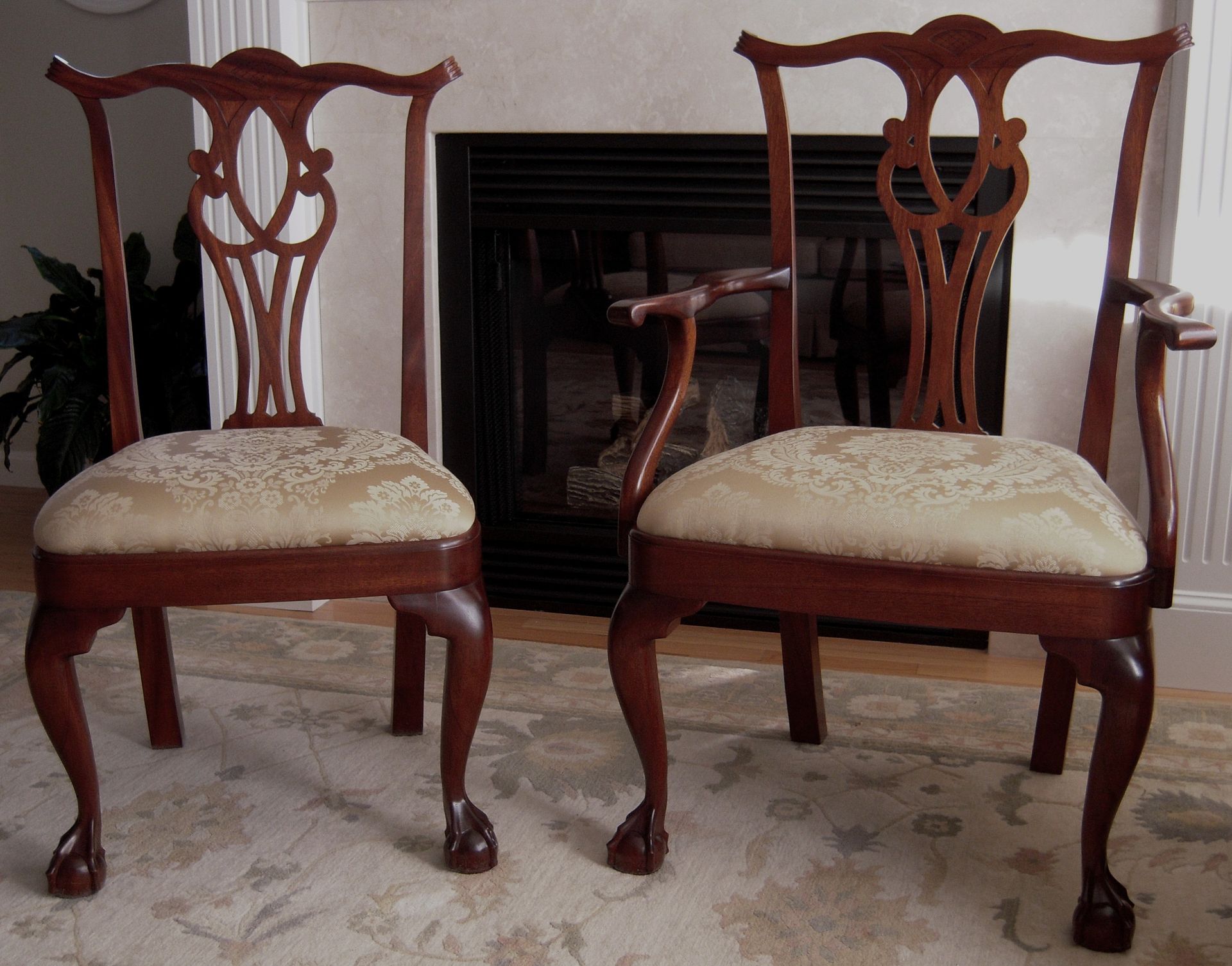 Side And Arm Chair, Chippendale, Townsend Style, Mahogany