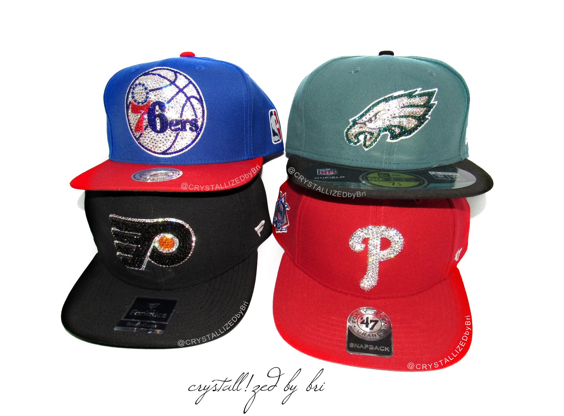 Philadelphia Flyers Nhl Crystallized Snapback Baseball Cap Genuine European Crystals Bedazzled 3 