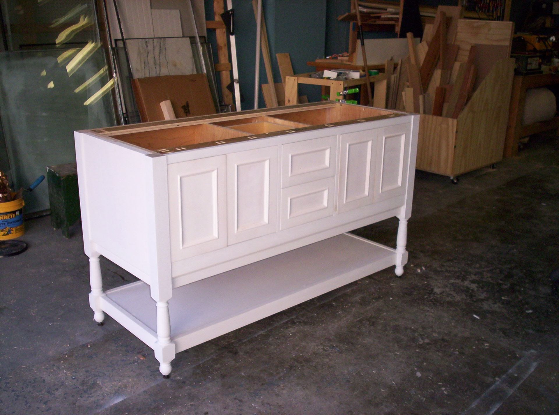 Solid Wood Painted Double-Sink Vanity
