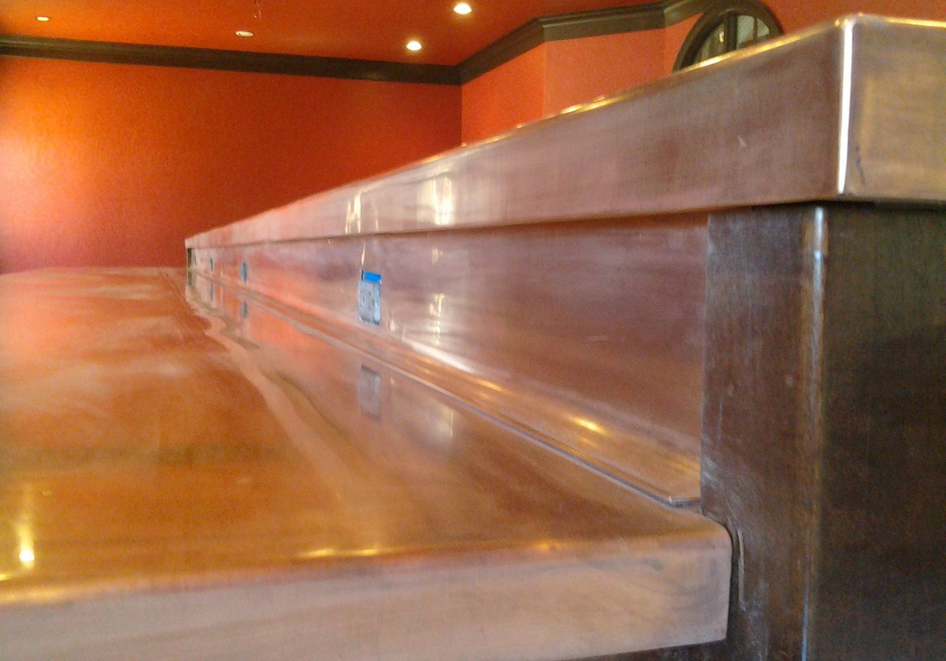 Distressed Copper Riveted Panels And Copper Bar Top 5 
