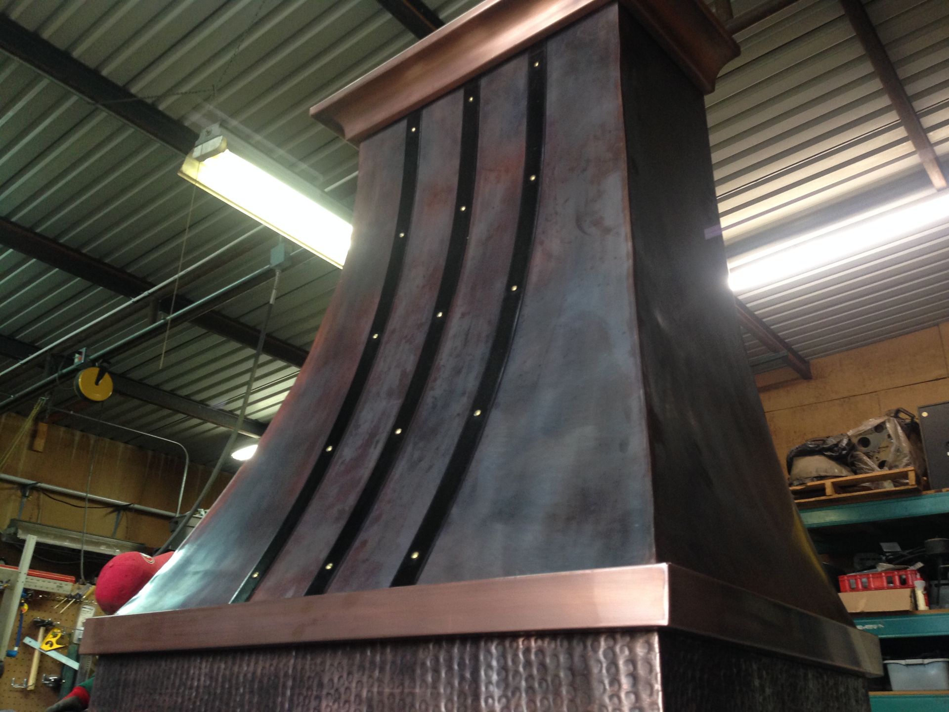 Copper Range Hood With Iron Straps 2 