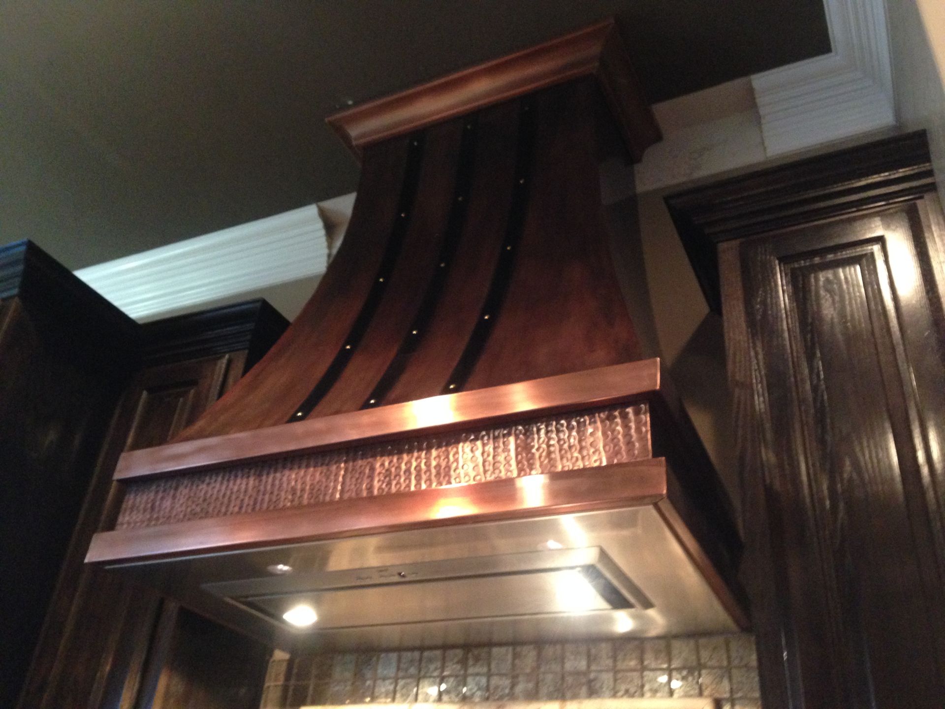 Copper Range Hood With Iron Straps 3 