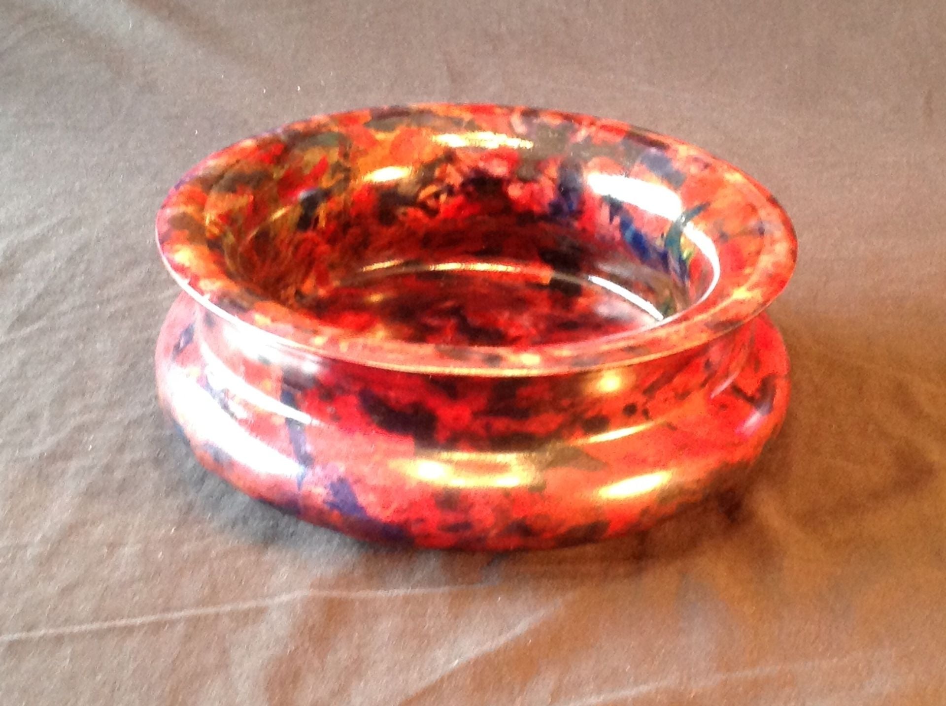 Nine And Three Quarter Inch Maple Bowl With Hand Applied Colors