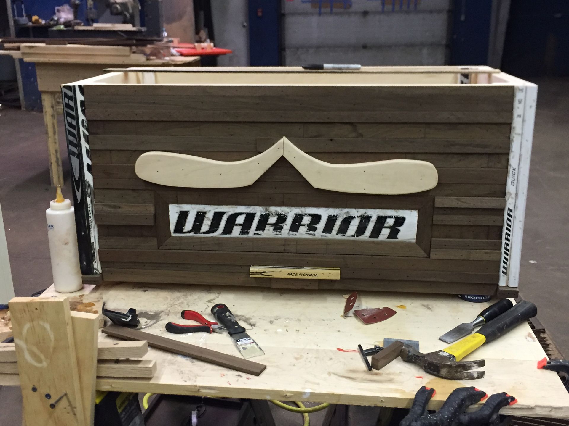 Custom Hockey Stick Blanket Chest