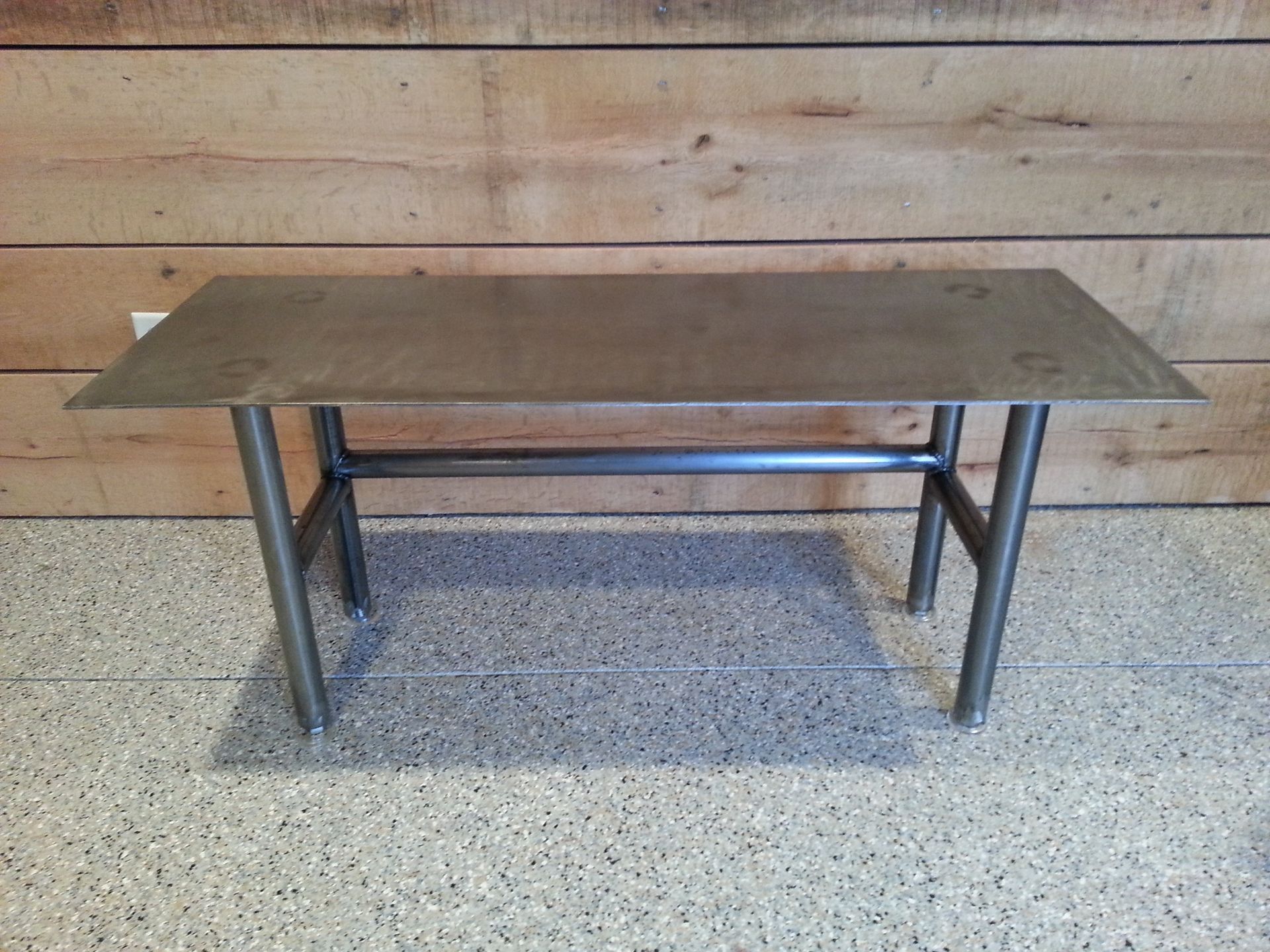 Steel Top Coffee Table With Steel Tube Legs