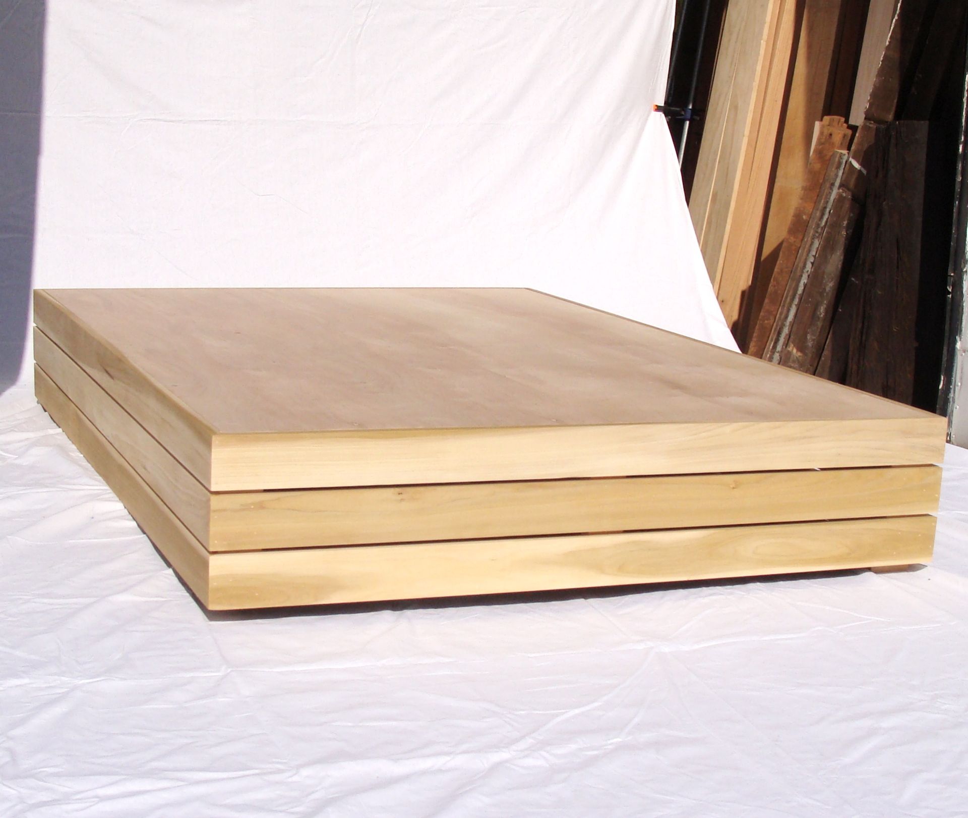 Floating Platform Bed Frame - Poplar Asian Inspired