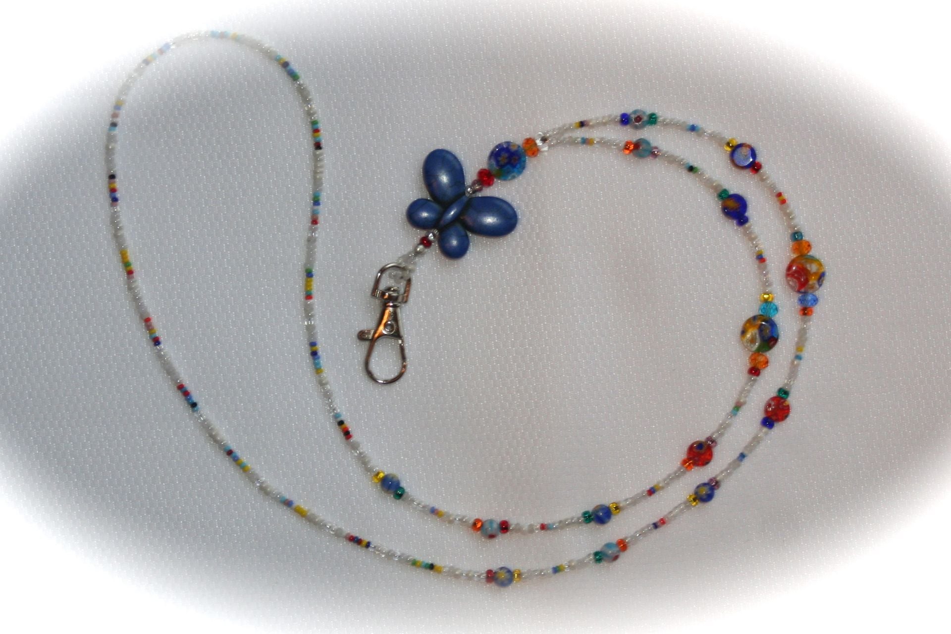 Custom Butterfly Beaded Lanyard