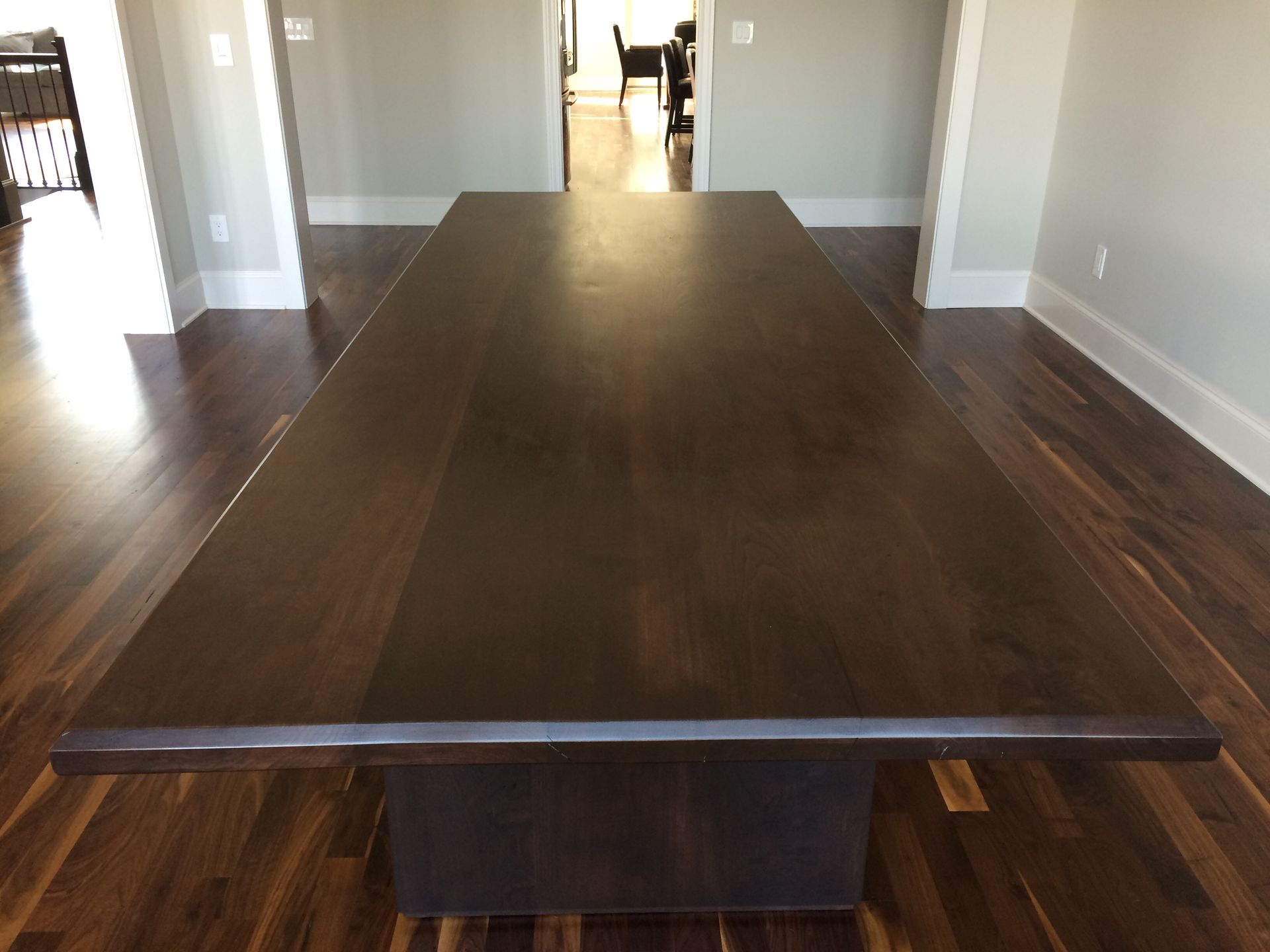 Bevel Edged Walnut Dining Table 3 